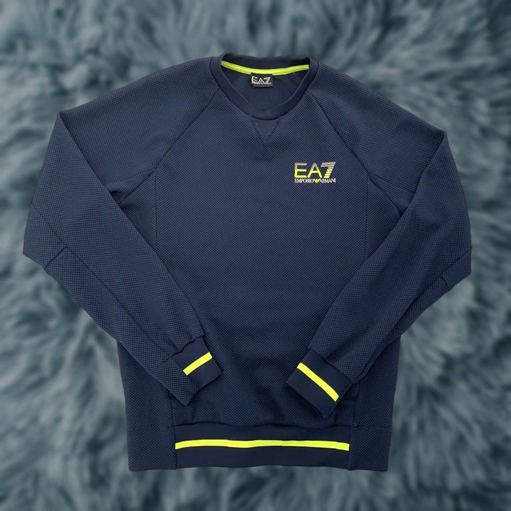 Armani Exchange Sweatshirt Adult Extra Small Blue Pullover Pockets EA7 Mens XS