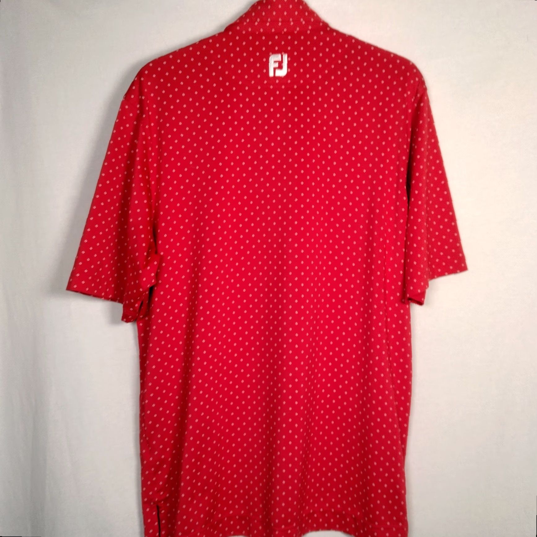 Footjoy FootJoy Polo Shirt Men M Red Golf Club Logo Geometric Short Sleeve Button Collar Regular Fit Size US M / EU 48-50 / 2 - 3 Thumbnail