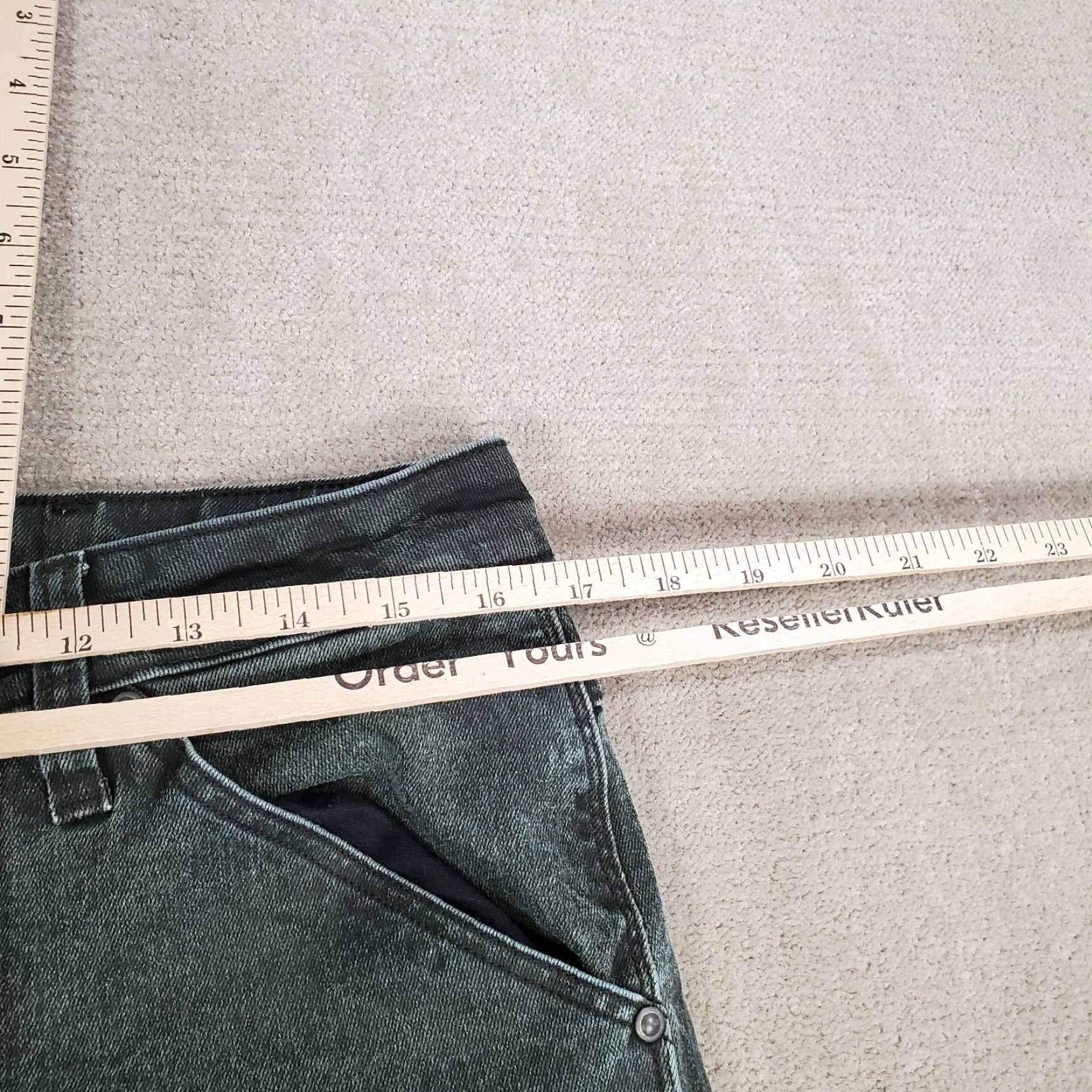 G-Star Mens G Star Raw Jeans 33x30 Green Slim Straight Leg Denim Waxed Cotton Blend Solid 3D Logo Pockets Stretch Regular Size US 33 - 4 Thumbnail