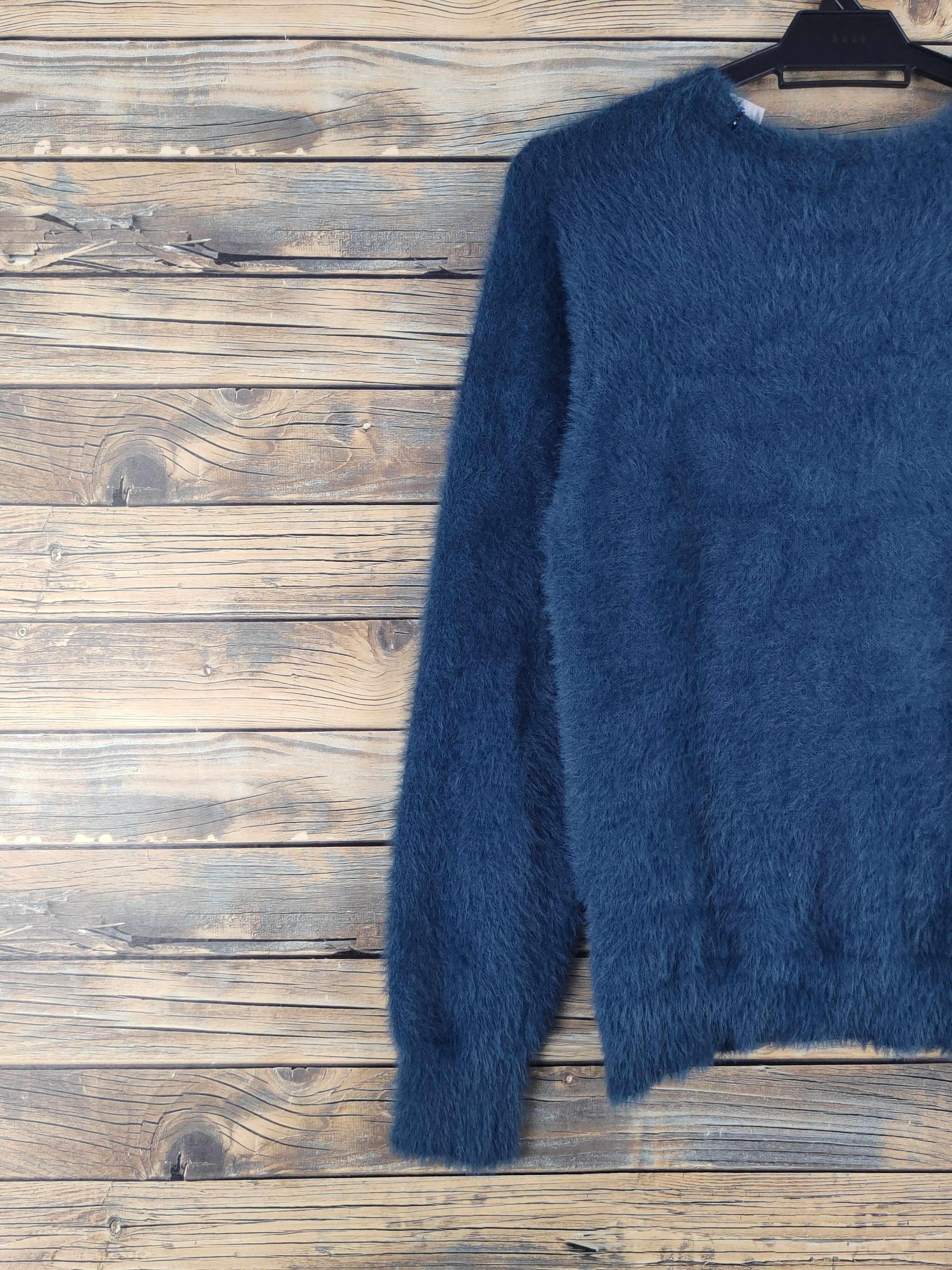 Homespun Knitwear Japan Dark Blue Fur shaggy Mohair Knitwear #W2166 Size M / US 6-8 / IT 42-44 - 8 Thumbnail