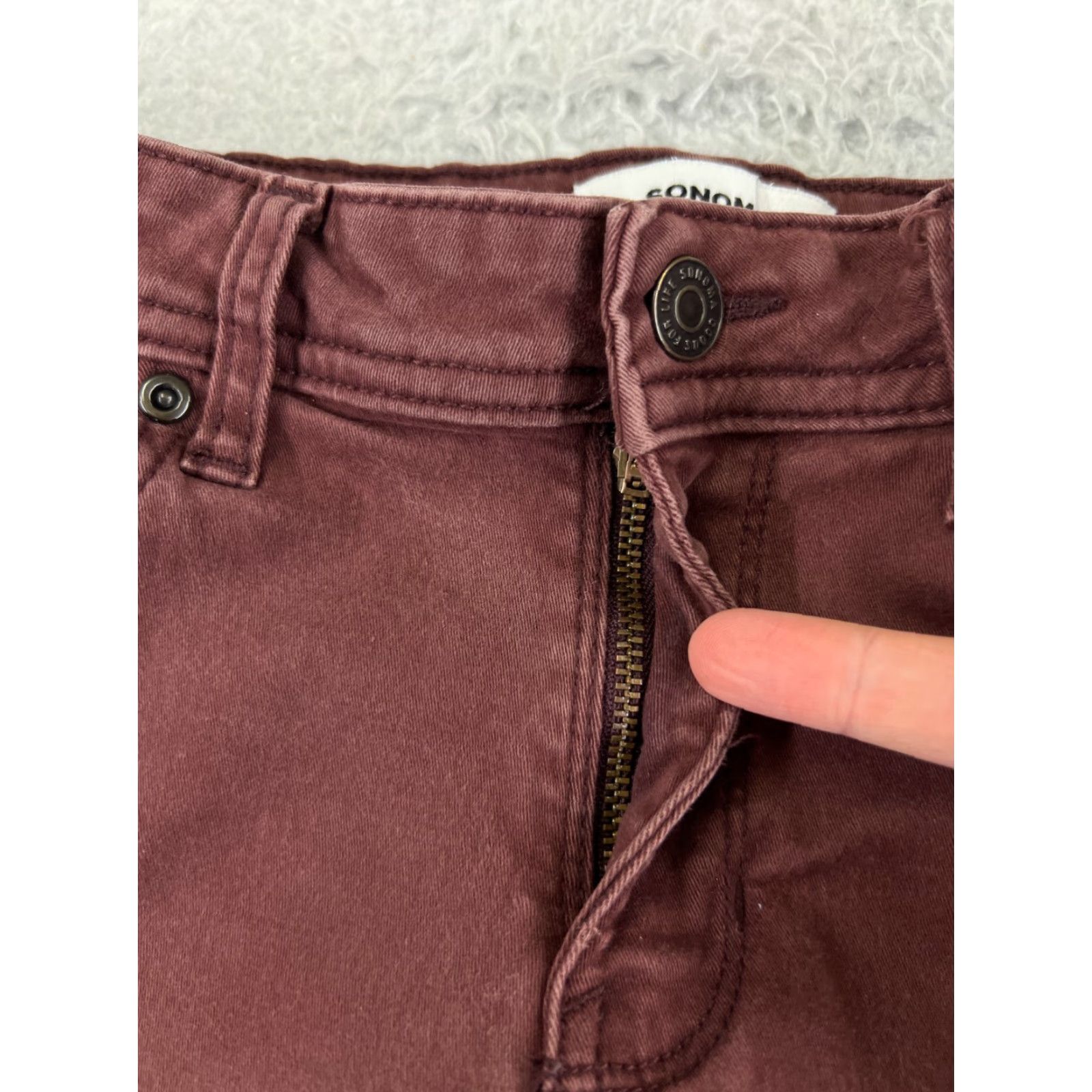 Vintage Sonoma Jeans Womens 8 Red Skinny Low Rise 28x28 Cotton Blend Stretch Denim 5-Pocket Design Starched? Size 30" / US 8 / IT 44 - 5 Thumbnail