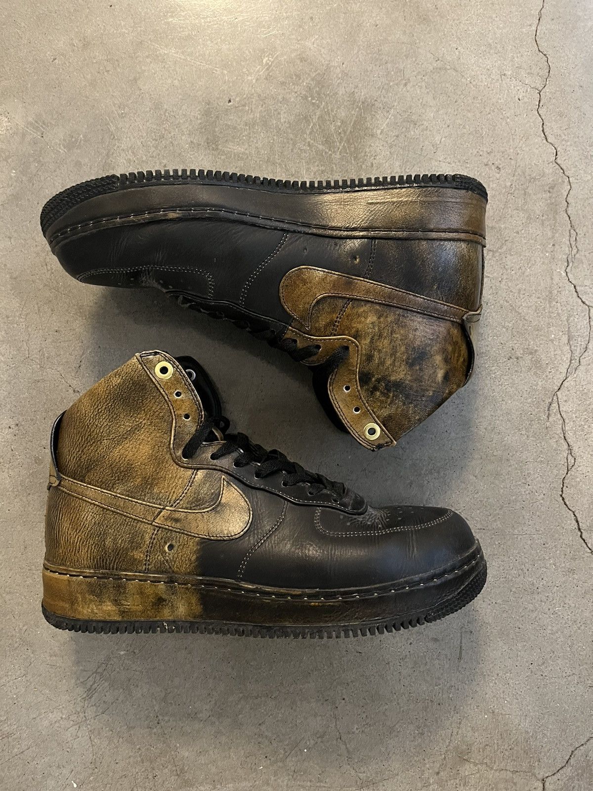 Nike × Pigalle Nike Pigalle Air Force 1 High Black Gold Size US 10 / EU 43 - 4 Thumbnail