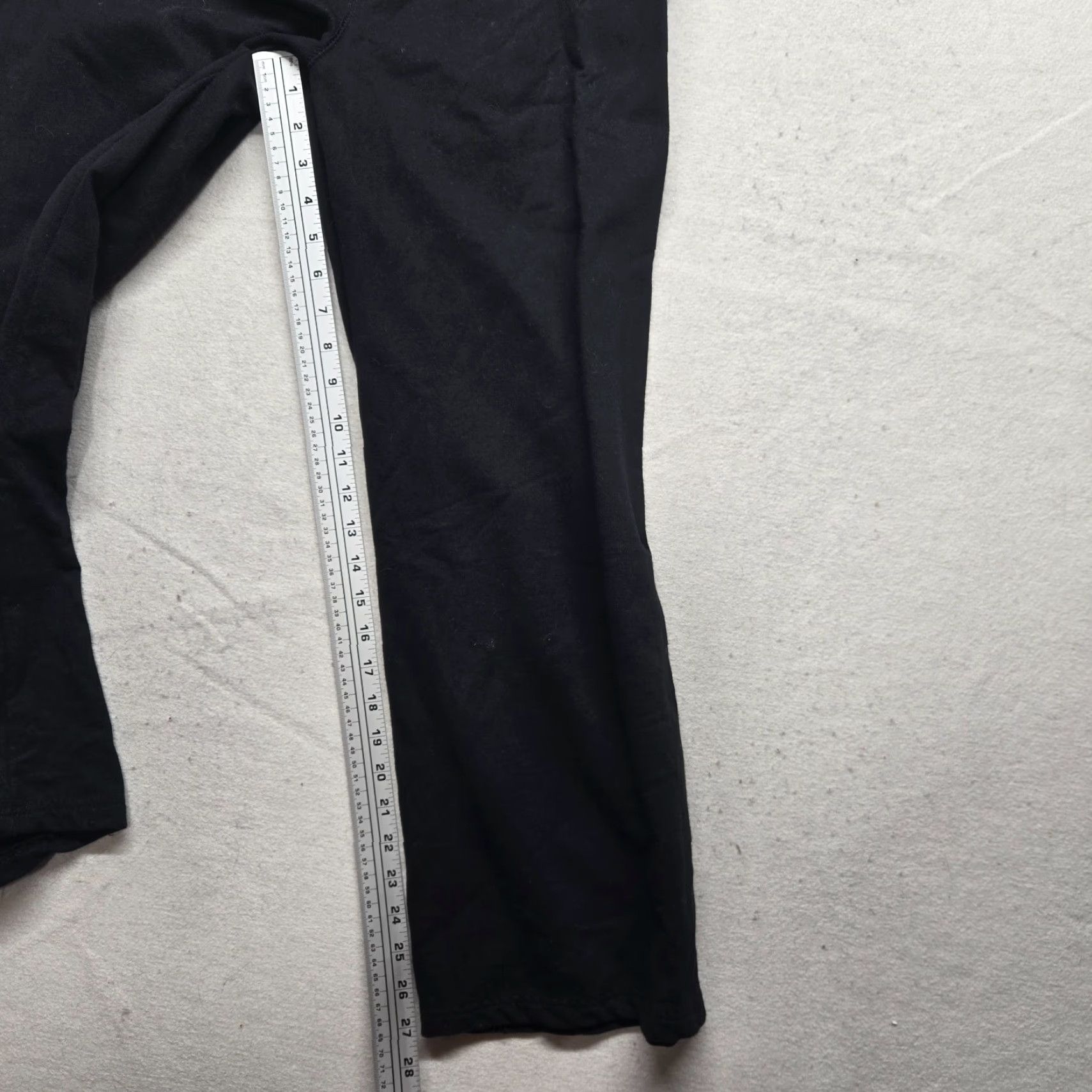Vintage Onque Casuals Pants Ladies Solid Black Tie Waist L Regular Black Cotton Blend Knit Straight Front Pockets 20in Inseam Womens Size 36" / US 14 / IT 50 - 6 Thumbnail