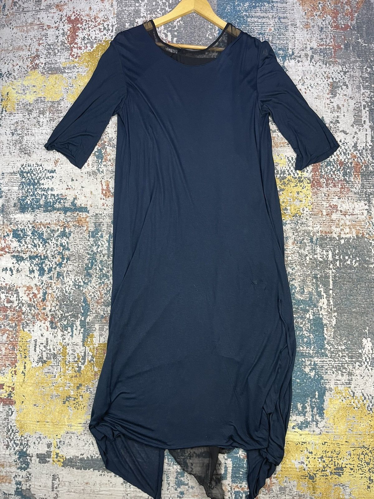 Haider Ackermann Haider Ackermann Dark Blue Rayon Silk Wrap Dress Size XS / US 0-2 / IT 36-38 - 9 Thumbnail