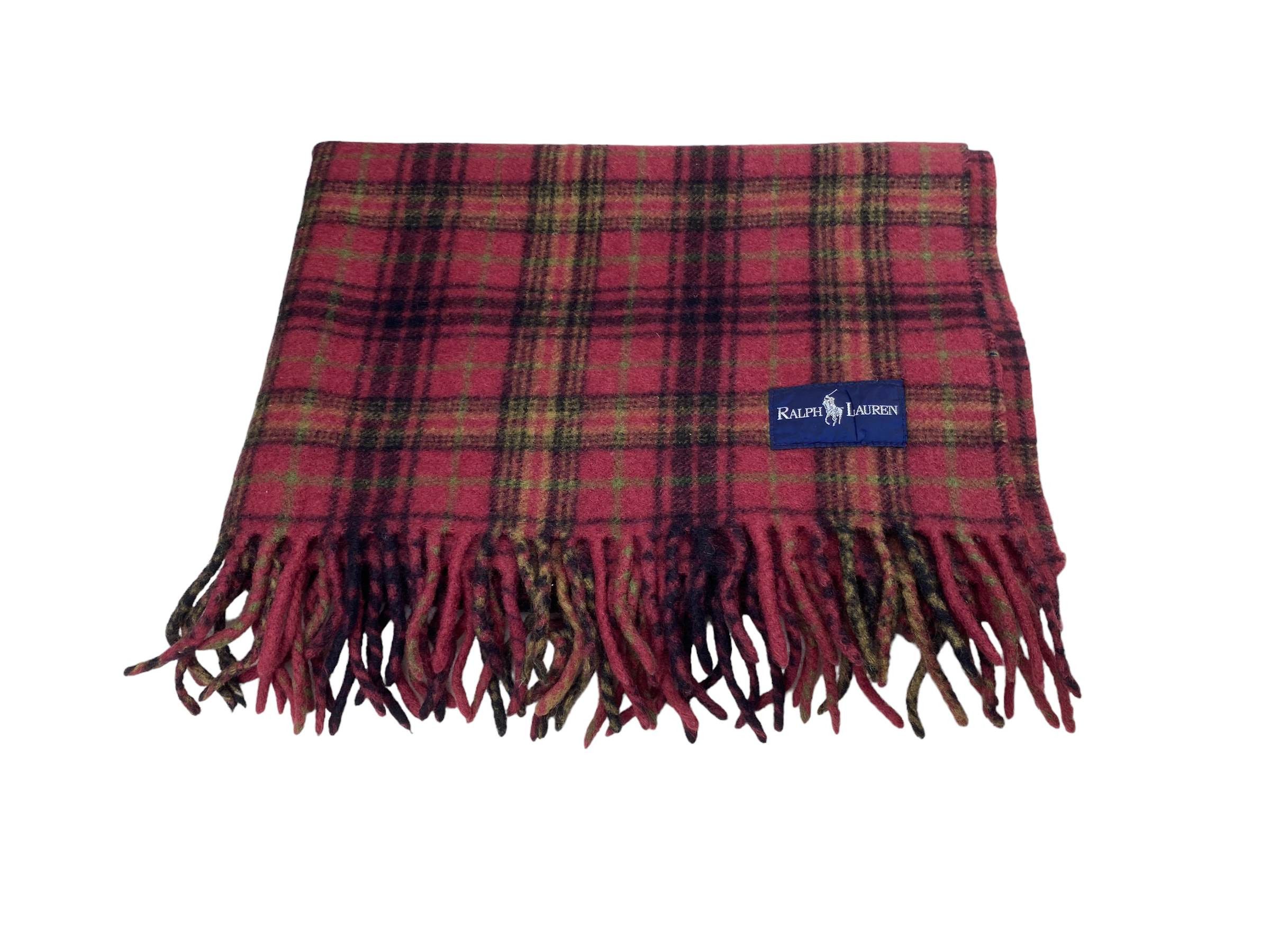 Ralph Lauren × Vintage Ralph Lauren scarf Checkered Pure New Wool Vintage Scarves Size ONE SIZE - 7 Thumbnail