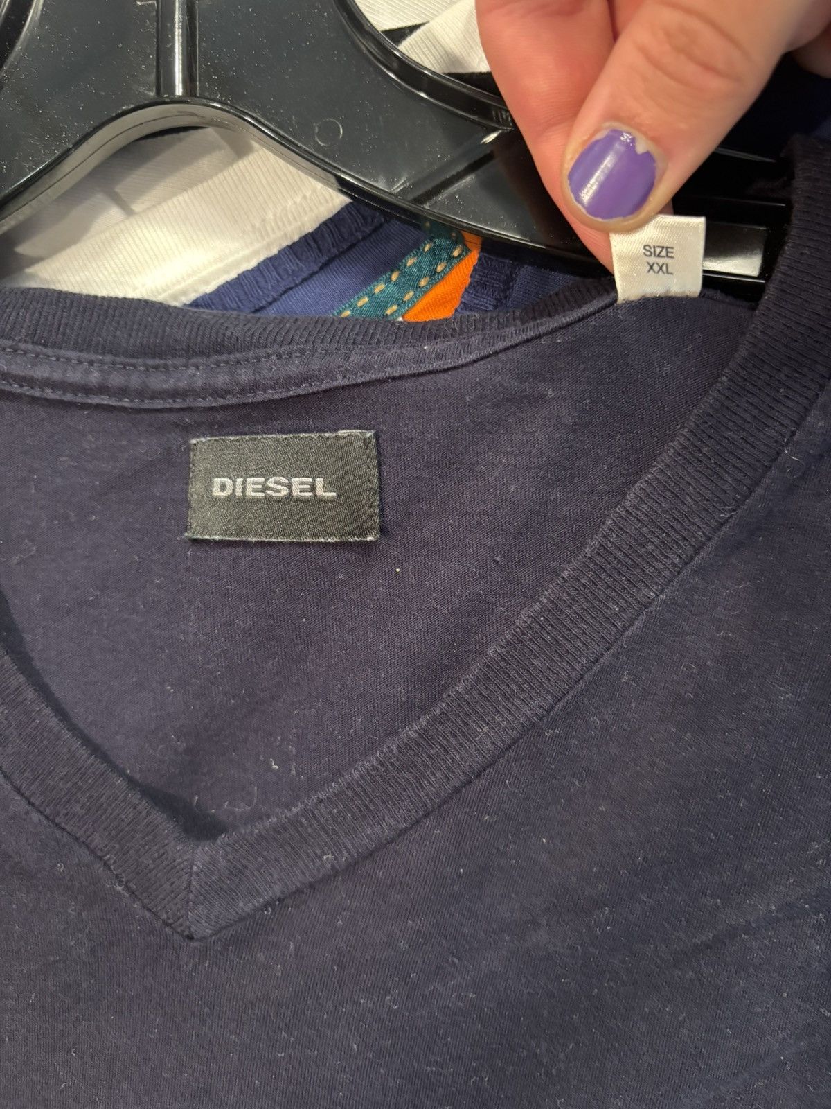 Diesel Diesel Black XL T-Shirt With Denim Pocket and Hem Size US XL / EU 56 / 4 - 3 Thumbnail