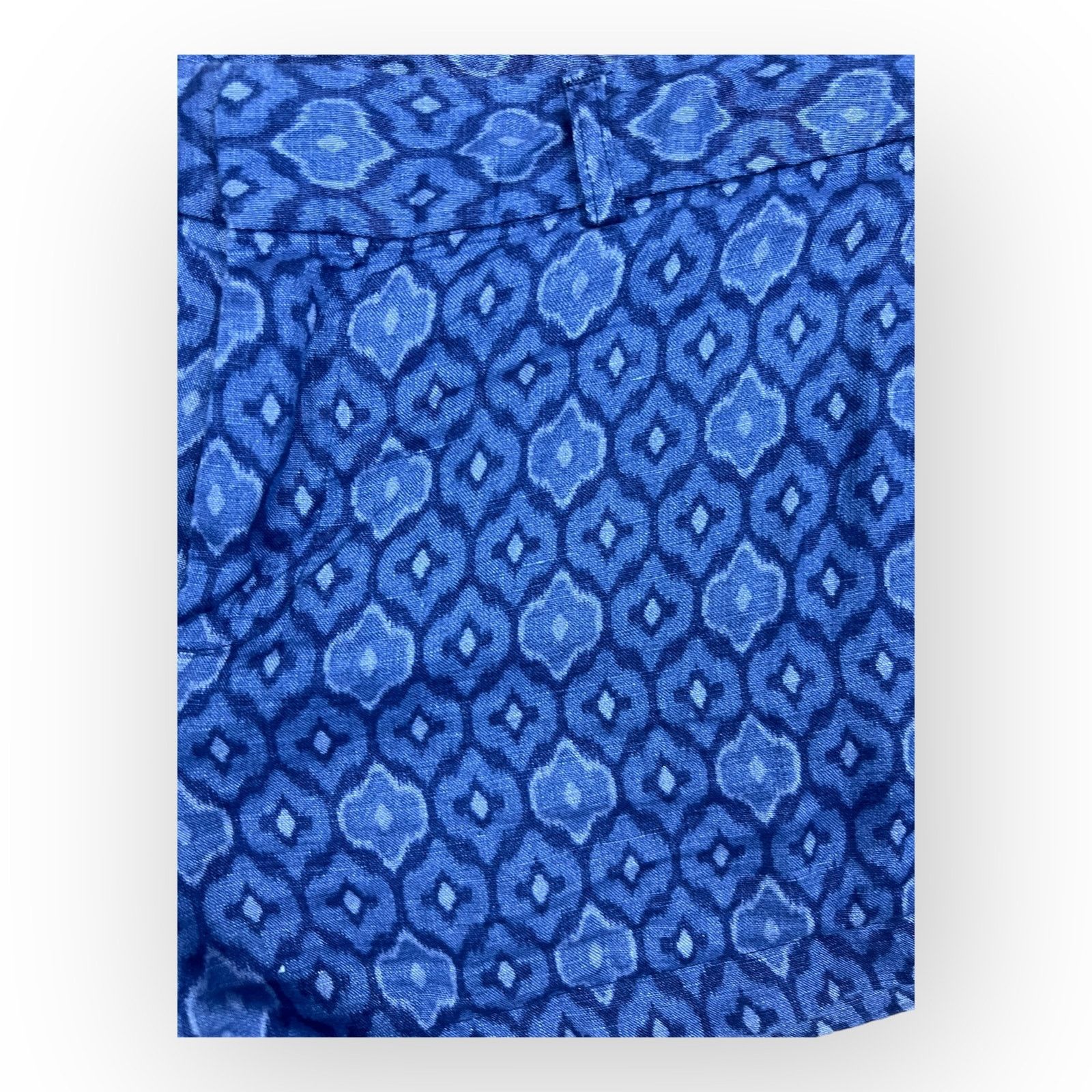 Cynthia Rowley Cynthia Rowley Blue Ikat Shorts - Size 10, Linen Size 32" / US 10 / IT 46 - 4 Thumbnail