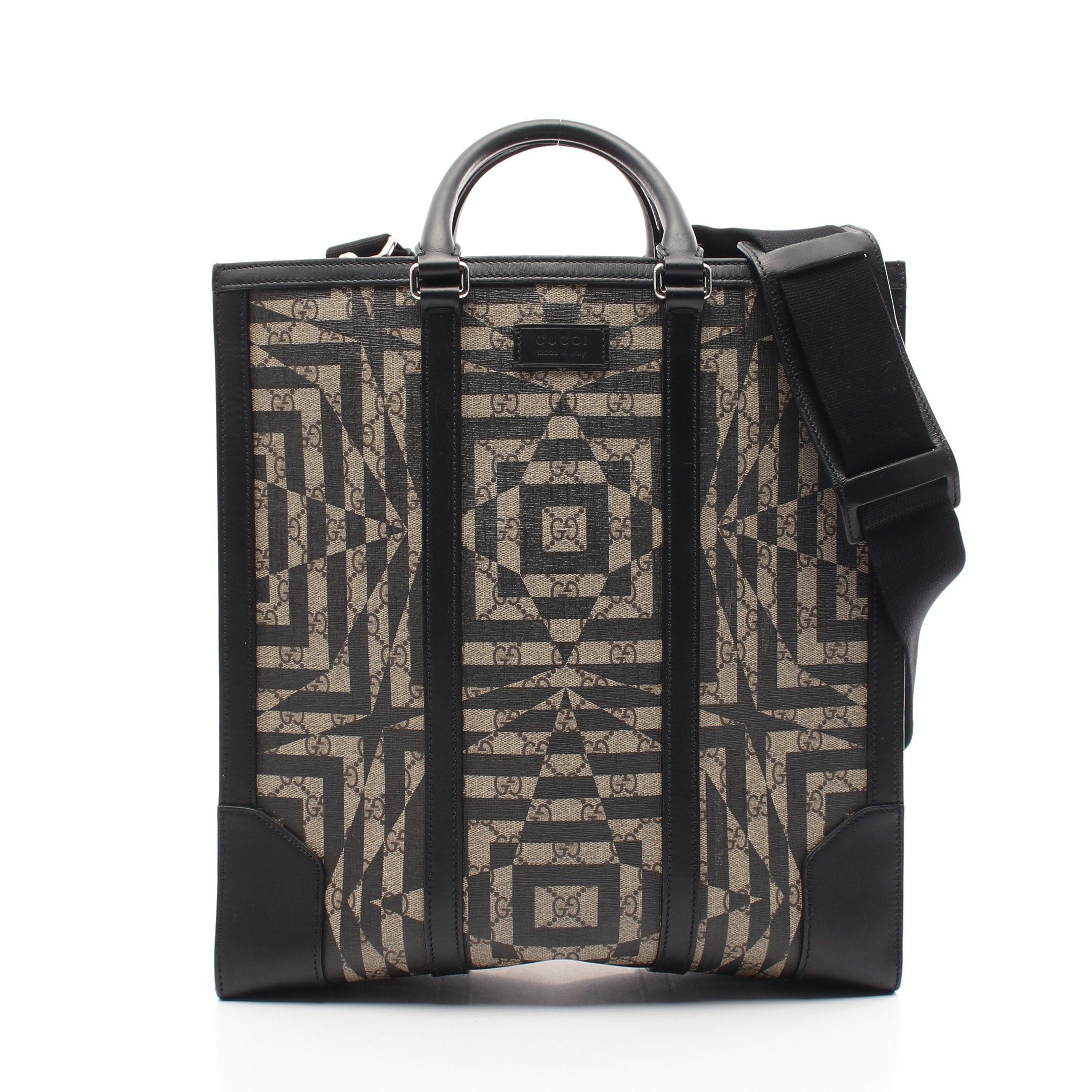 Gucci Gucci Gg Kaleidoscope Handbag Tote Bag Leather Black Beige Size ONE SIZE - 1 Thumbnail