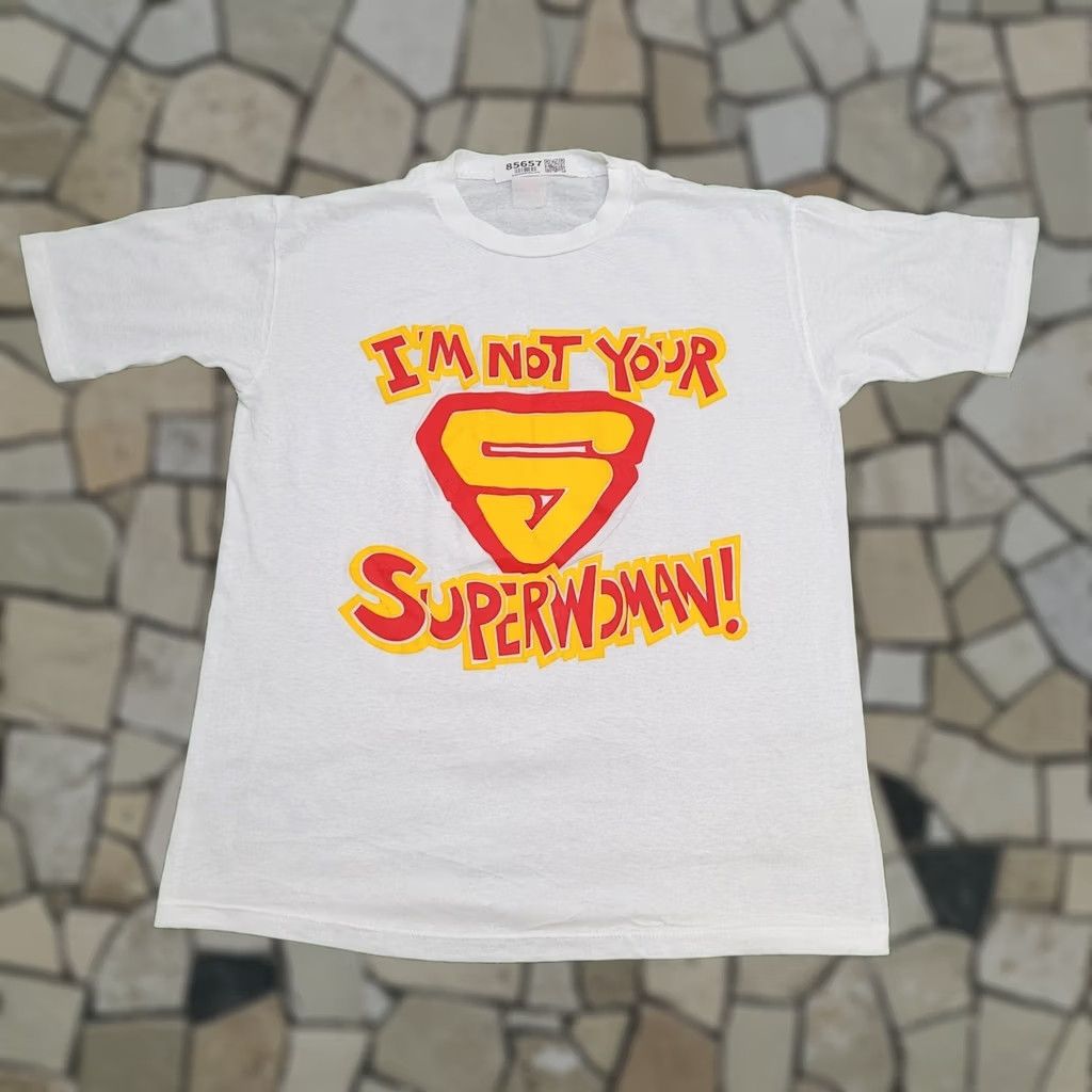 Vintage VINTAGE 80S Superwoman Shirt Womens Large 20x27 White (Shirt) Size L / US 10 / IT 46 - 1 Thumbnail