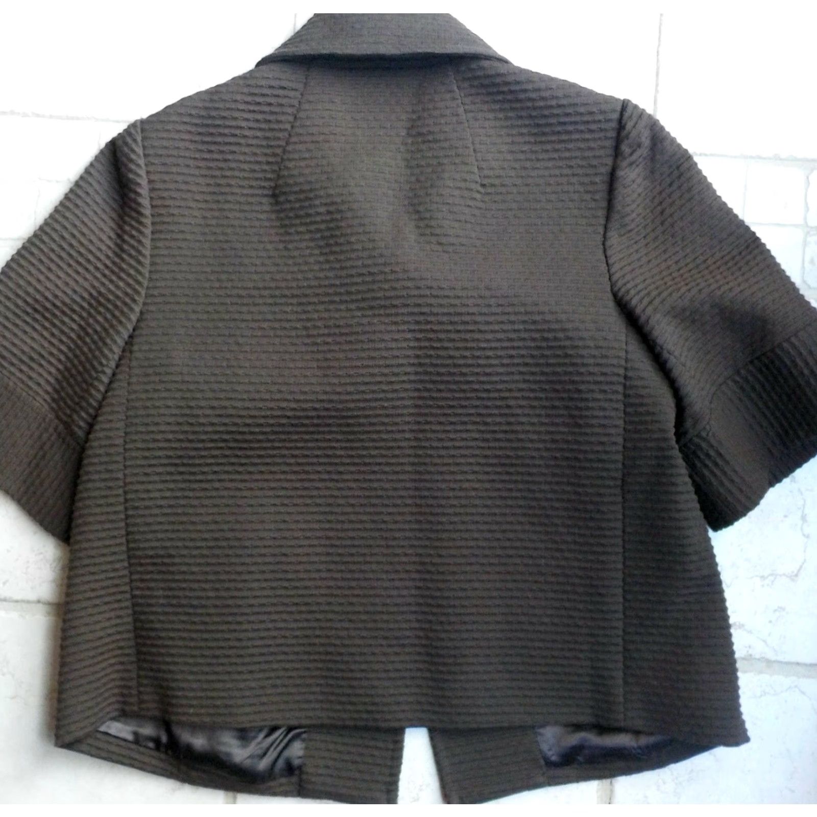 MILLY Milly of New York Cropped Swing Jacket Brown 100% Cotton Size 10 Women's Jacket Size L / US 10 / IT 46 - 5 Thumbnail