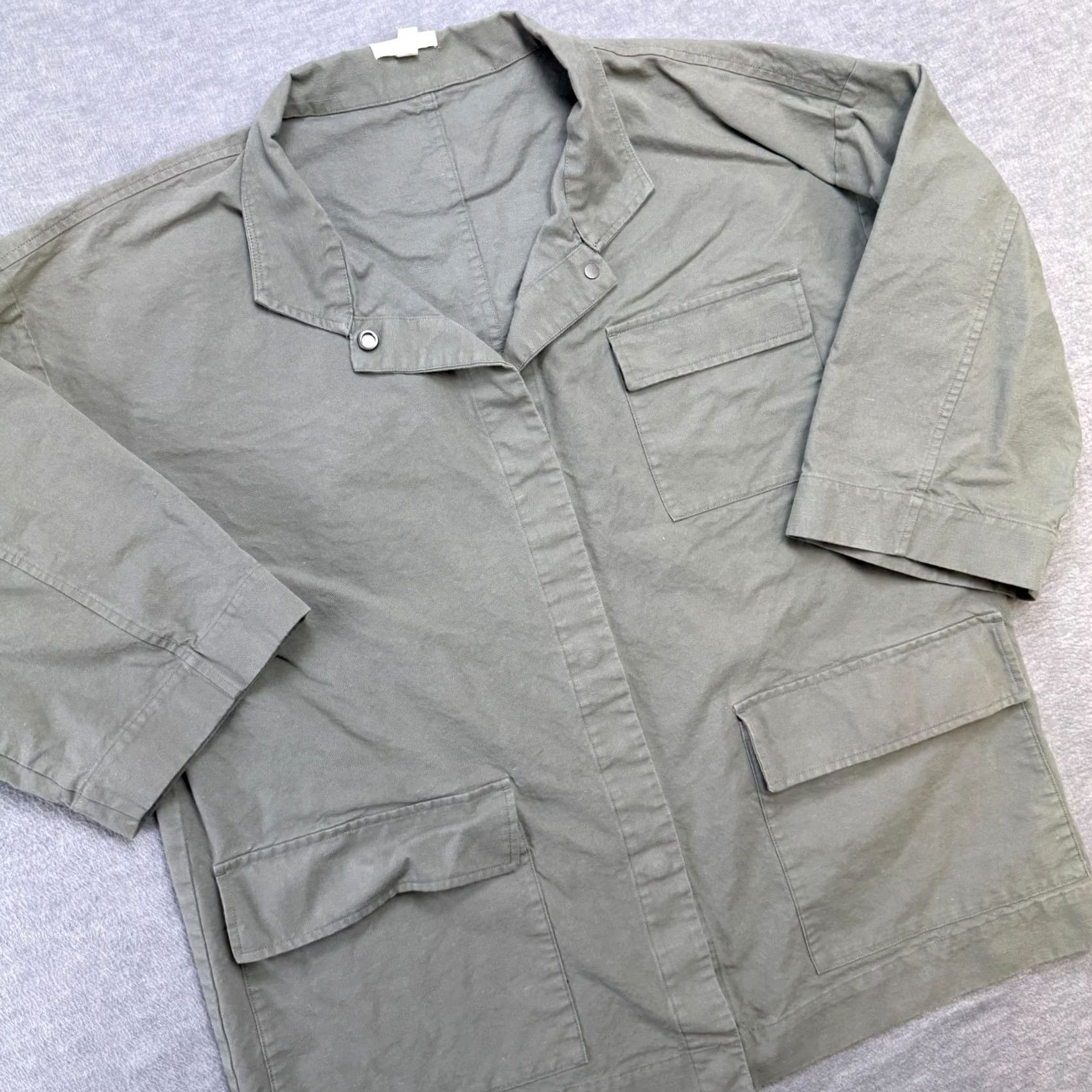 Eileen Fisher Eileen Fisher Jacket Womens Large Sage Green Utility Chore Shacket Cotton Hemp Size L / US 10 / IT 46 - 2 Thumbnail