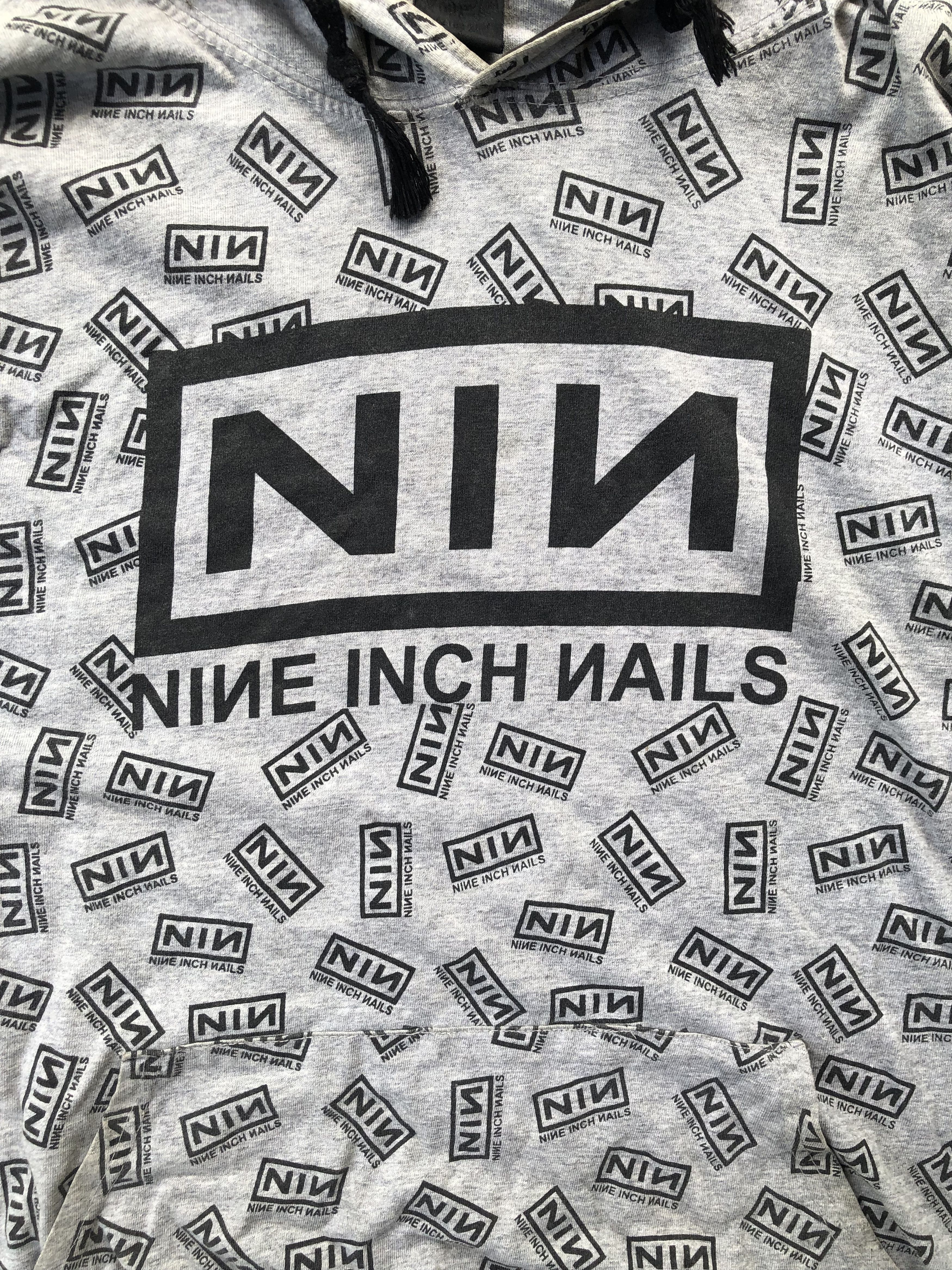 Band Tees × Vintage Vintage Nine Inch Nails Hoodie All Over Logo NIN Size US S / EU 44-46 / 1 - 2 Thumbnail
