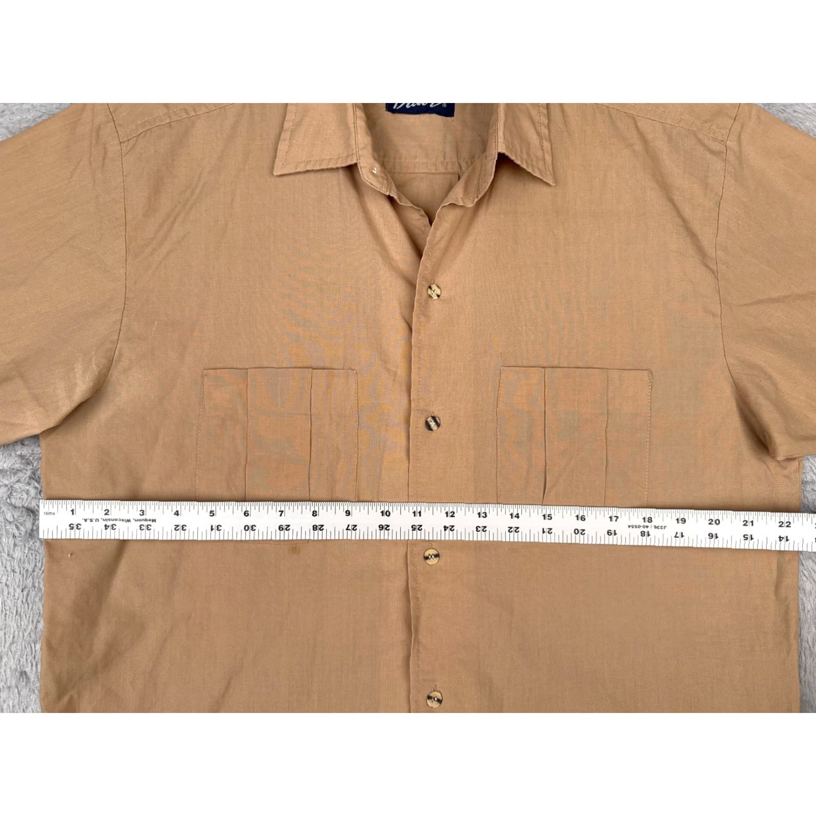 Blair Blair Shirt Men Large Brown 4 Pocket Button-Up Cotton Blend Casual Beach Hawaiian Vacation Size US L / EU 52-54 / 3 - 7 Thumbnail