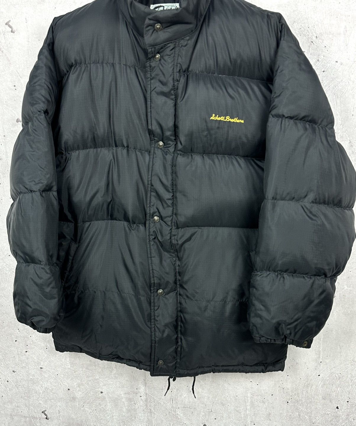 Schott × Vintage Vintage Schott Down Nylon Black Puffer Made in USA Jacket Size US XL / EU 56 / 4 - 3 Thumbnail