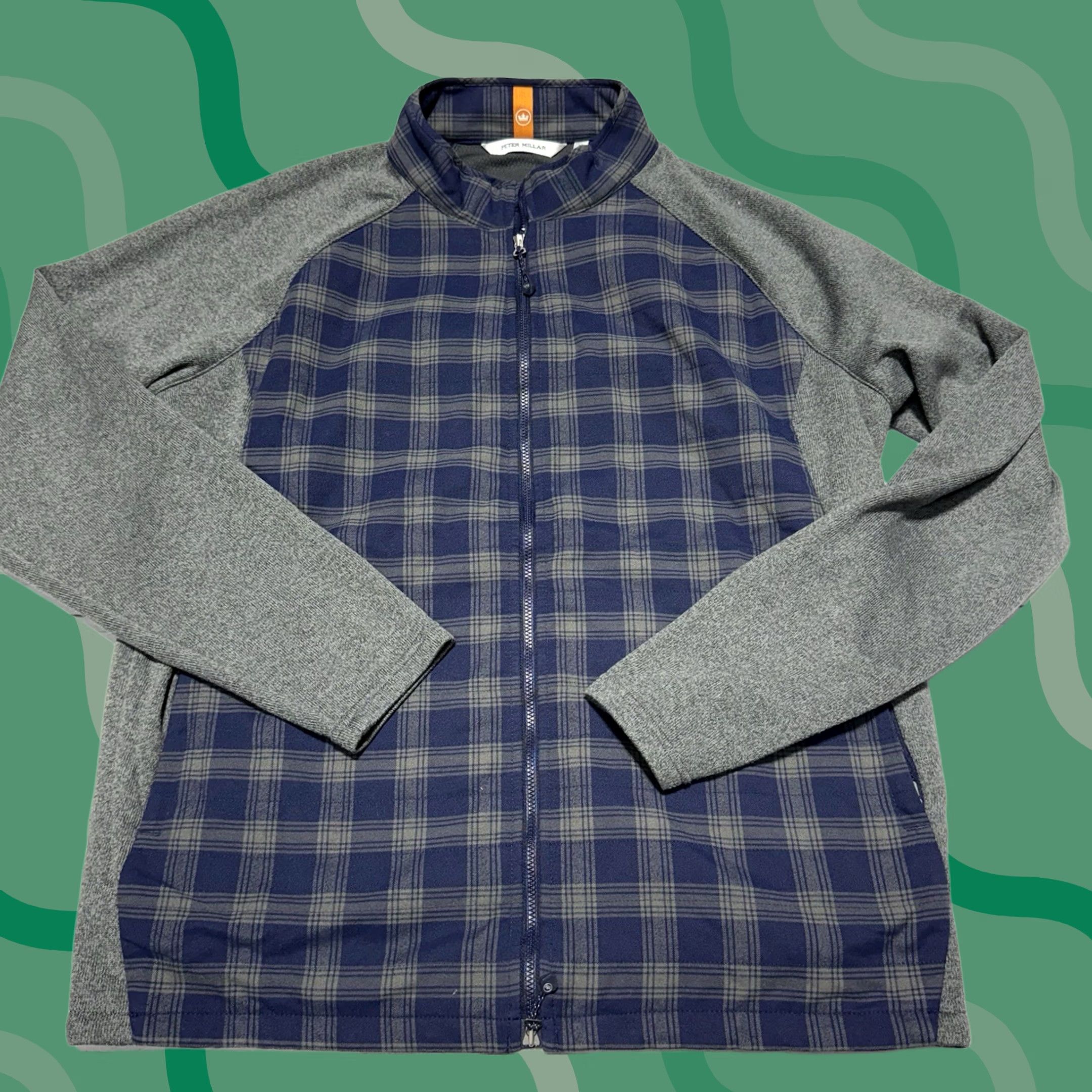 Peter Millar Peter Millar Jacket XL Blue Gray Crown Sport Fuse Elite Flannel Performance Jacket Size US XL / EU 56 / 4 - 1 Thumbnail