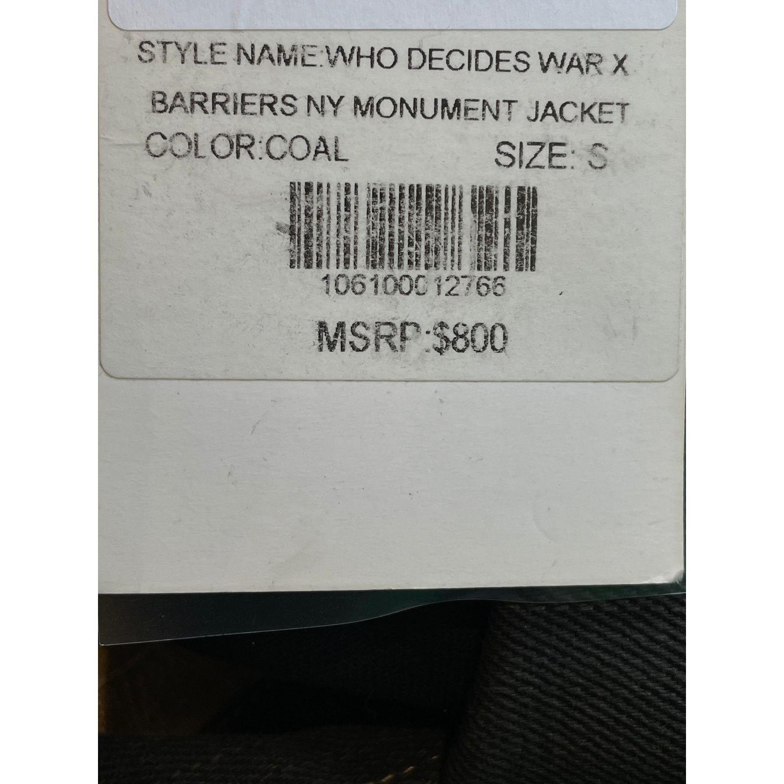 Who Decides War Who Decides War x Barriers Monument Denim Jacket 'Coal' Size US S / EU 44-46 / 1 - 8 Thumbnail