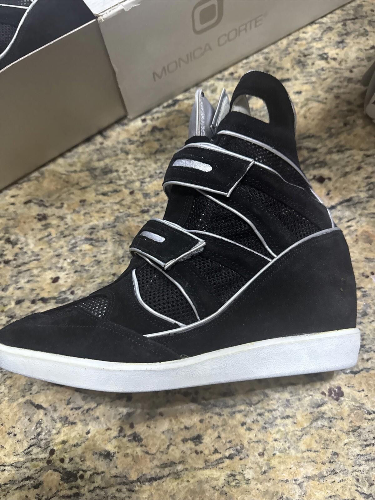 Other Monica Corte Wedge High Top Sneakers - W BLK Sz 40 Size US 9 / IT 39 - 5 Thumbnail