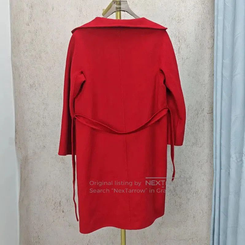 Max Mara MaxMara Red Wool Blend Mid-Length Coat . Size S / US 4 / IT 40 - 4 Thumbnail