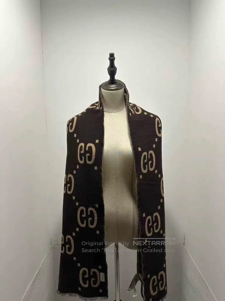 Gucci Gucci Caramel-coloured double G full-print scarf Size ONE SIZE - 2 Thumbnail