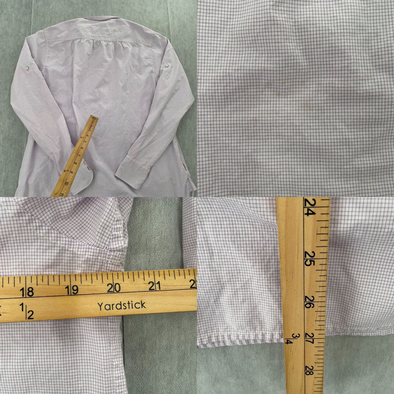 Rag & Bone VINTAGE Rag & Bone Women's Shirt Small Purple Check Long Sleeve Button-Up Pockets Casual Designer Size S / US 4 / IT 40 - 8 Thumbnail