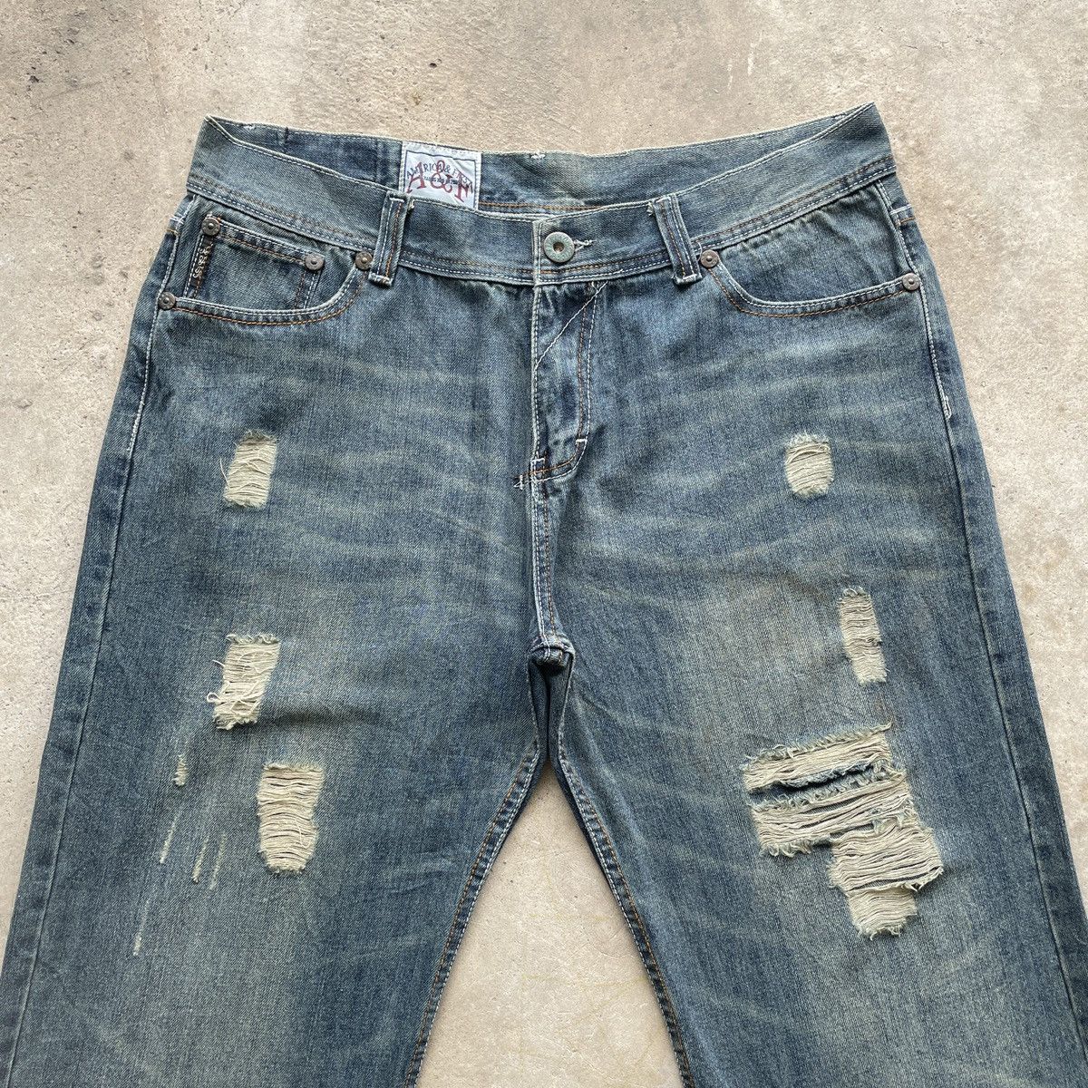 Vintage W38 Vintage America & First Baggy Jeans Distressed Pants Size US 38 / EU 54 - 3 Thumbnail