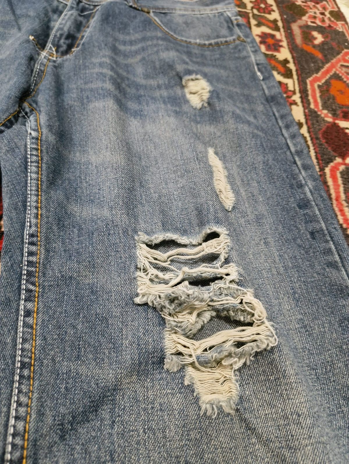 Kapital America & First Distressed Grunge Rock Jeans Size US 34 / EU 50 - 3 Thumbnail