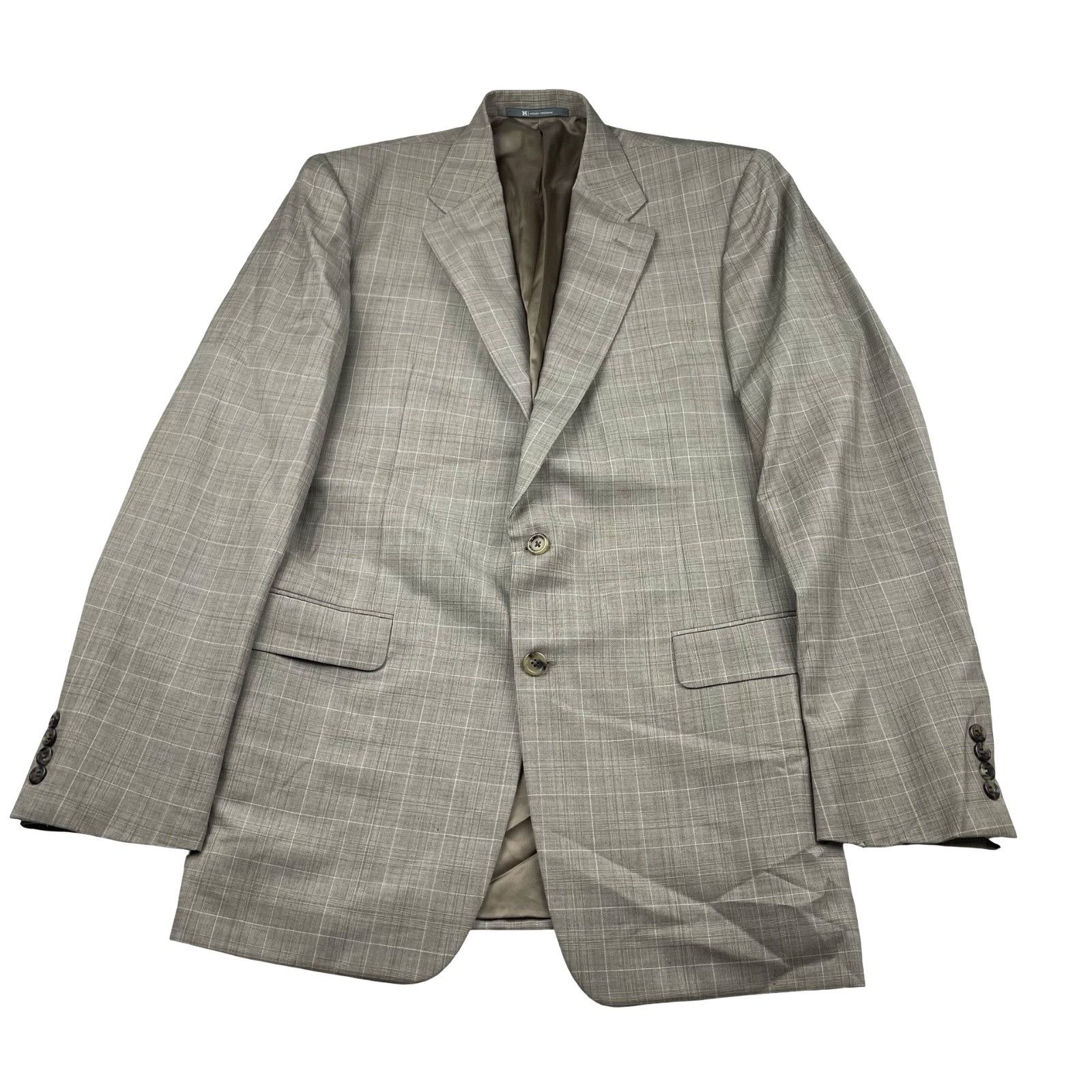 Hickey Freeman Hickey Freeman Men’s 100% Wool 2-Button Suit Beige/Brown Pla Size 40R - 2 Thumbnail