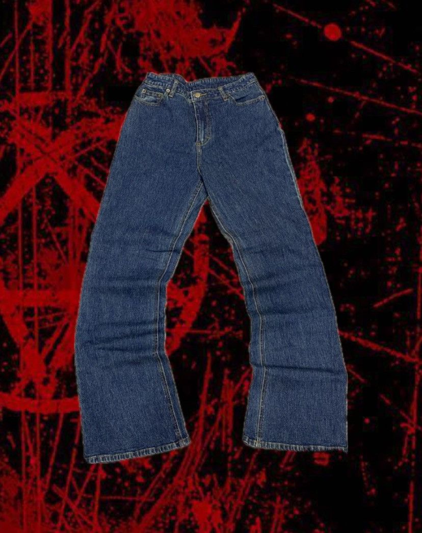 Japanese Brand Flared🔥 Shear Blue Jeans Bootcut Cowboy Punk 90s Size US 28 / EU 44 - 1 Thumbnail