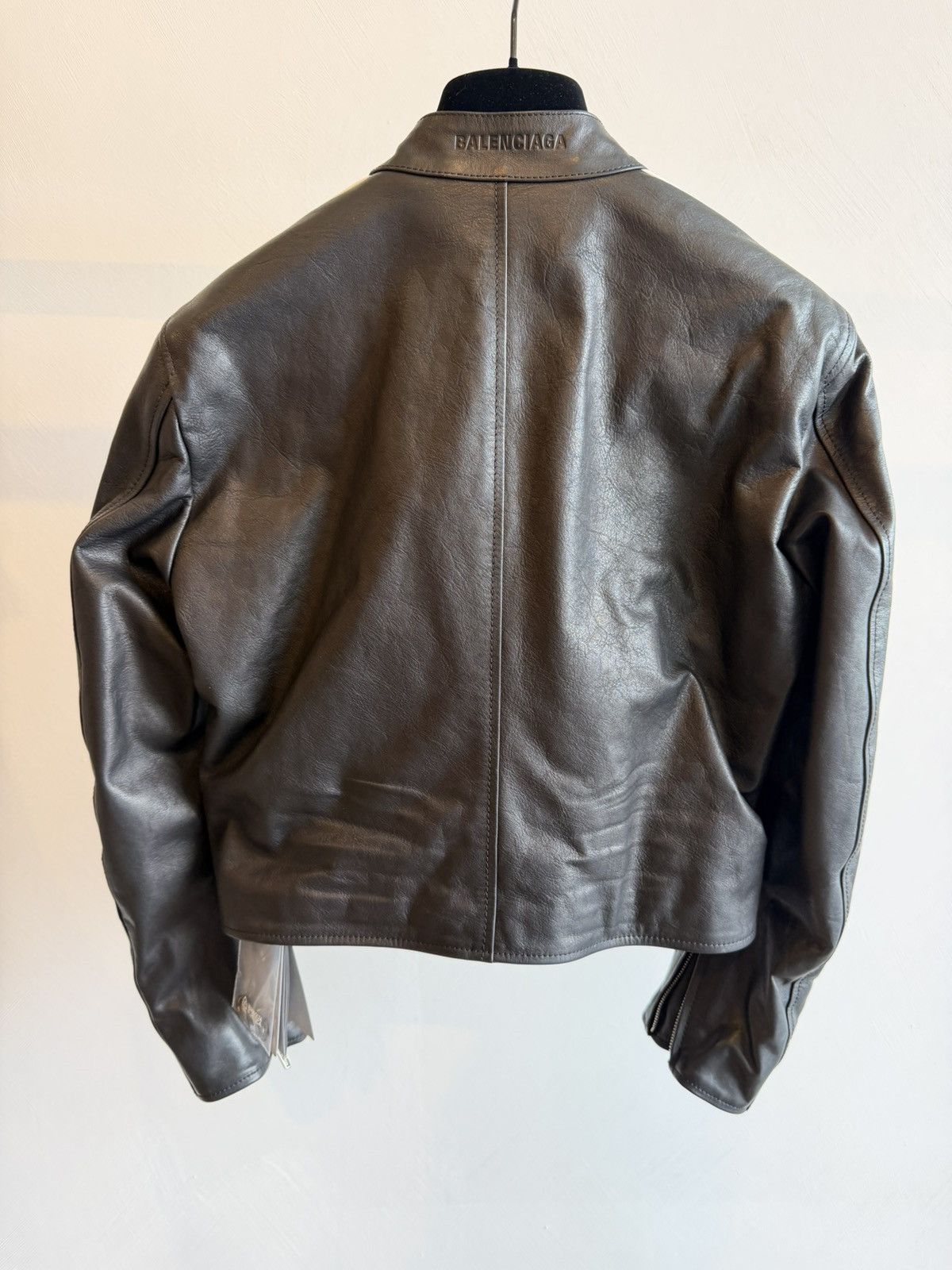Balenciaga Balenciaga Moto Racer Jacket Black Leather w Stripes Sz 40 Size M / US 6-8 / IT 42-44 - 10 Thumbnail