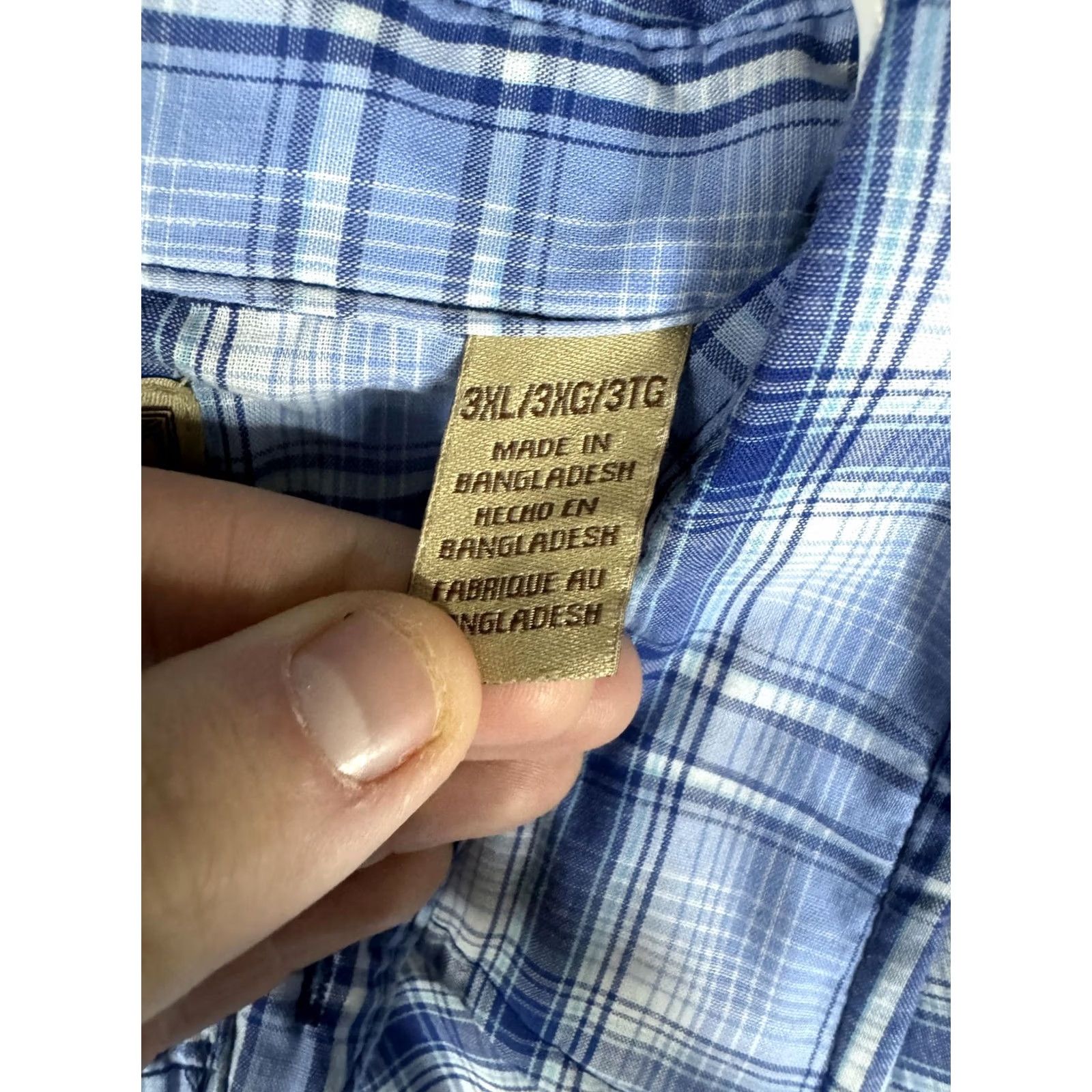 Wrangler VINTAGE Wrangler Western Shirt Mens 3XL Blue Plaid Pearl Snap Long Sleeve Cowboy Size US XXL / EU 58 / 5 - 7 Thumbnail