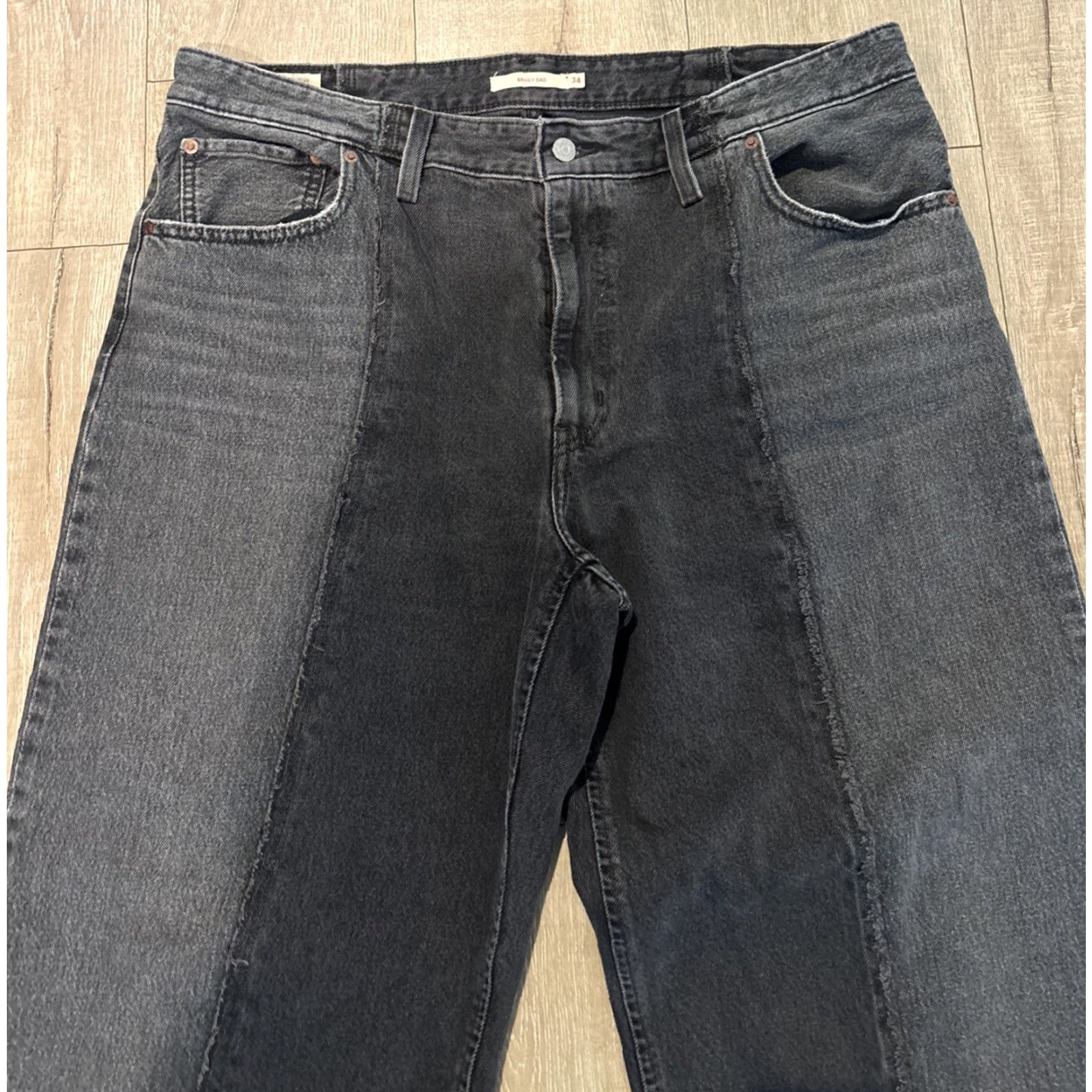 Levi's VINTAGE Levi's Baggy Jeans (Dad/Recrafted) - Jeans - Women - 34 - Black - 90s Retro Bohemian Grunge Gothic Style - Regular Fit Size 24" / US 00 / IT 34 - 2 Thumbnail