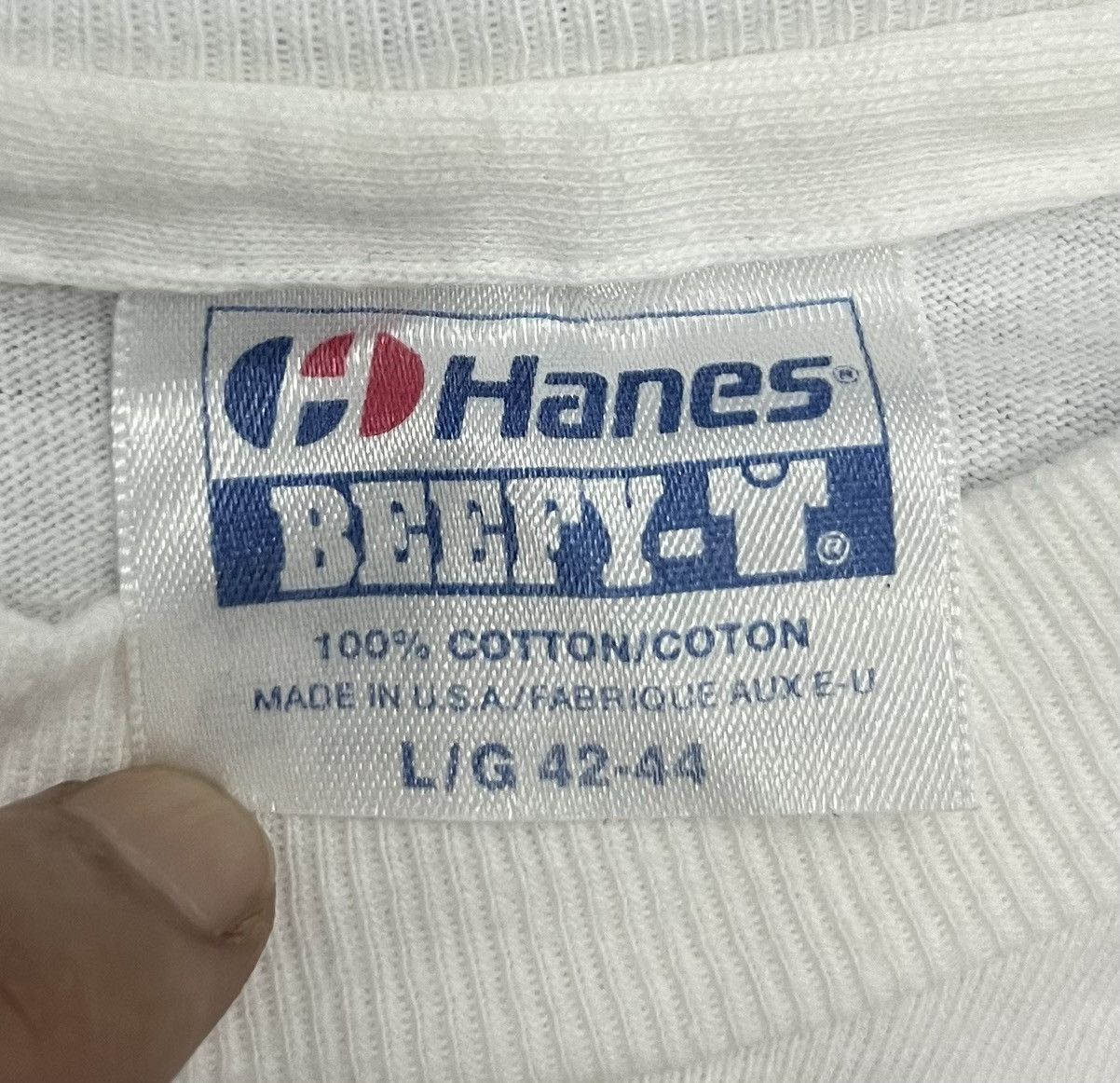 Hanes × Vintage 🔥grailsale🔥 VINTAGE HANES BEEFY MADE IN USA SHIRT Size US L / EU 52-54 / 3 - 5 Thumbnail