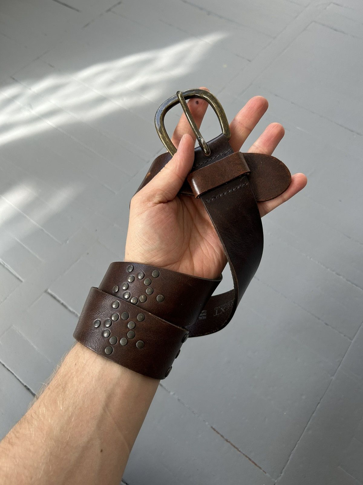 Leather Leather belt vintage Size ONE SIZE - 1 Thumbnail