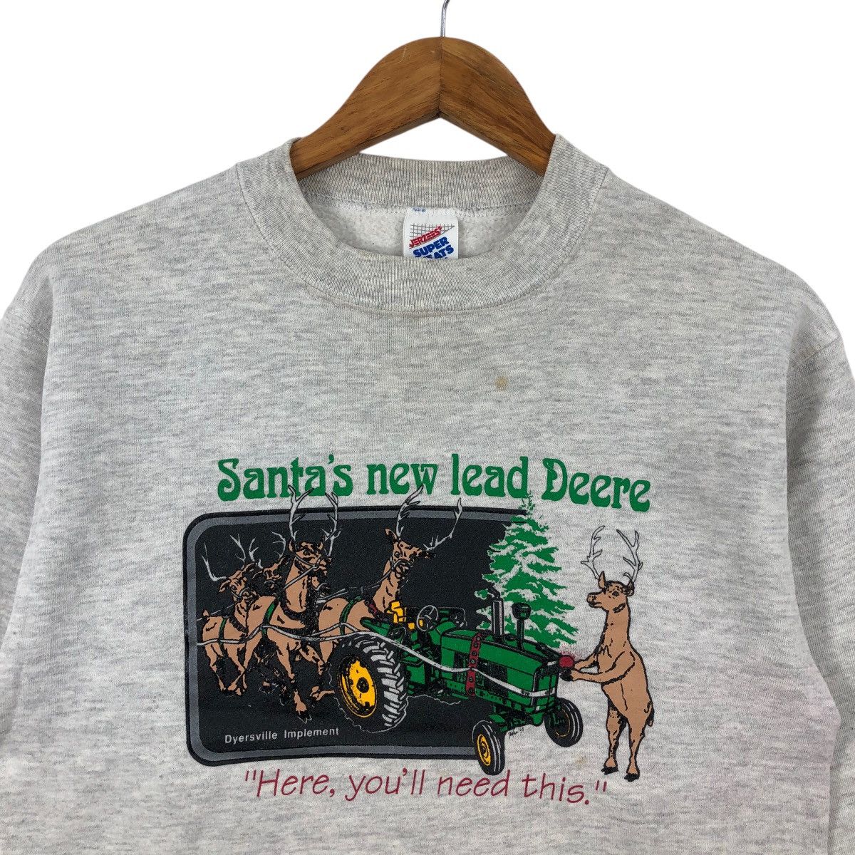Vintage Vintage 90s Santa’s New Lead Deere Sweatshirt Big Logo Size US S / EU 44-46 / 1 - 2 Thumbnail