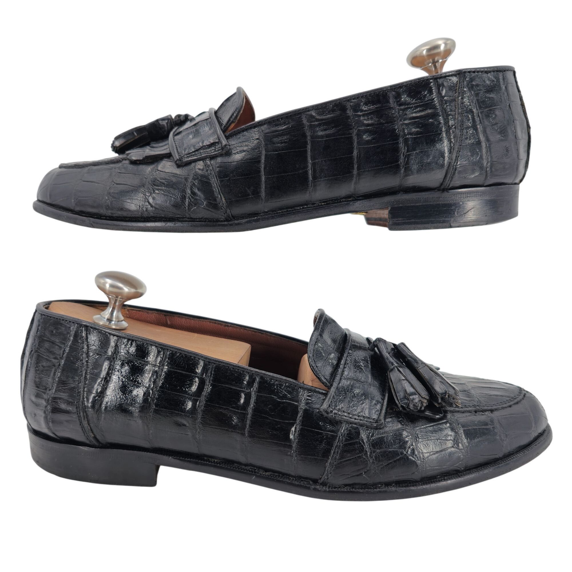 Belvedere Vintage Belvedere Exotic Full Crocodile Black Dress Shoe 8.5 Size US 8.5 / EU 41-42 - 4 Thumbnail