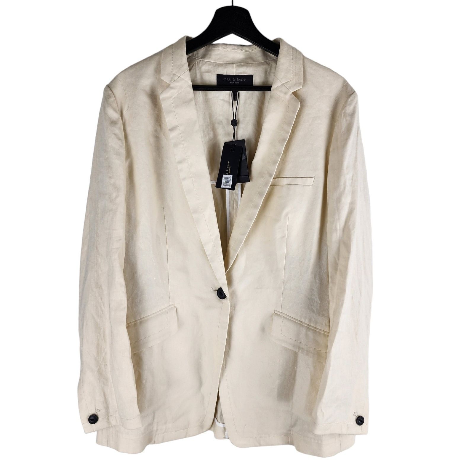 Rag & Bone NEW Rag & Bone Margot Linen Blazer Light Dove One Button 12 Size XL / US 12-14 / IT 48-50 - 3 Thumbnail