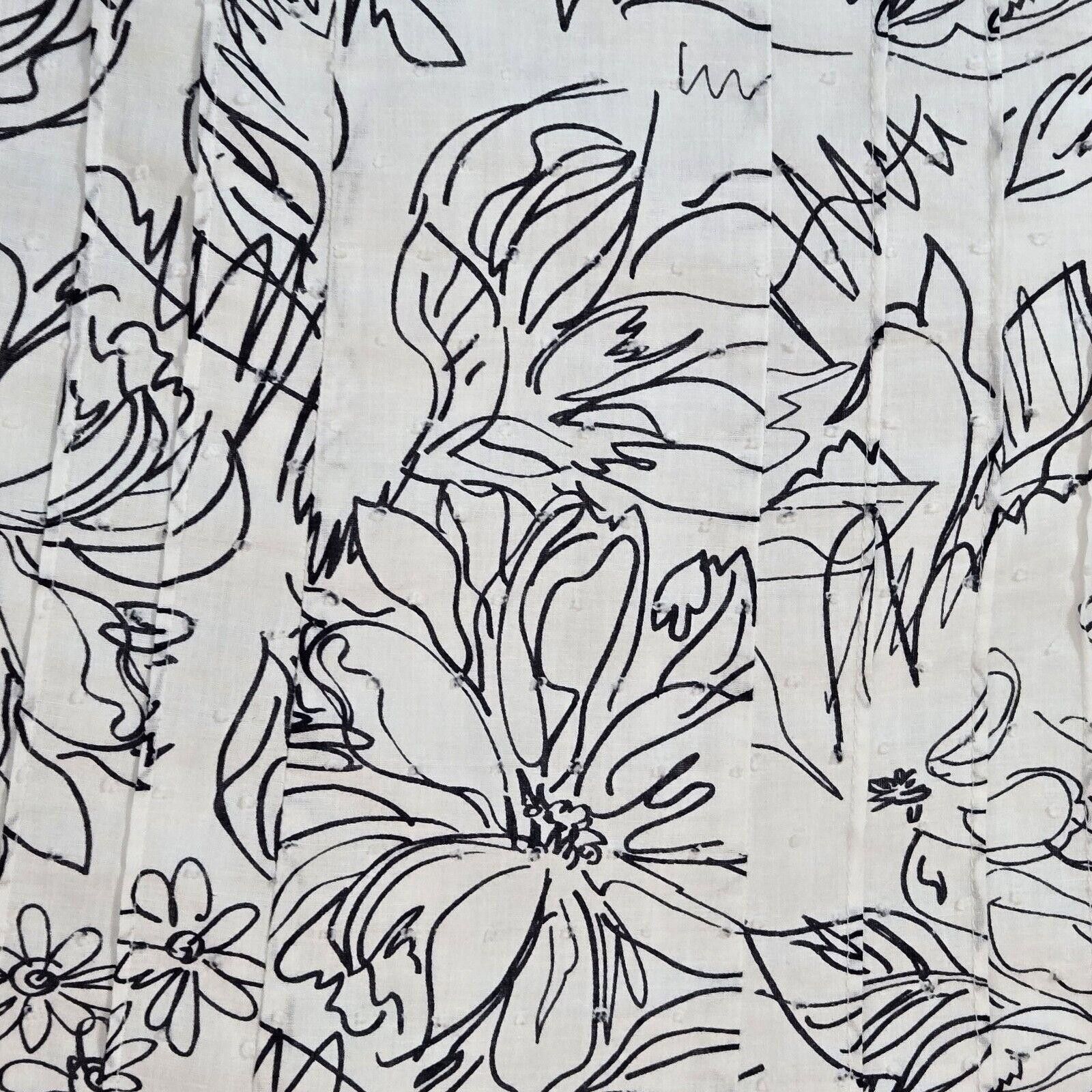 Designer CJ Banks Black & White Floral Print Flared Midi Skirt 18W Size 40" / US 18 - 2 Thumbnail