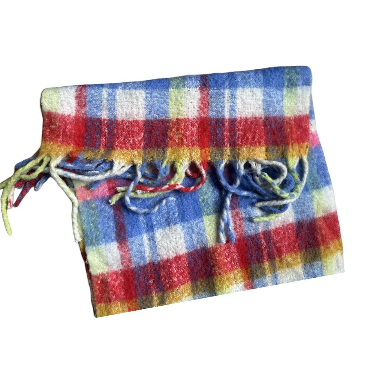American Eagle Outfitters Aerie white/red Multicolor plaid fringe winter scarf Size ONE SIZE - 4 Thumbnail