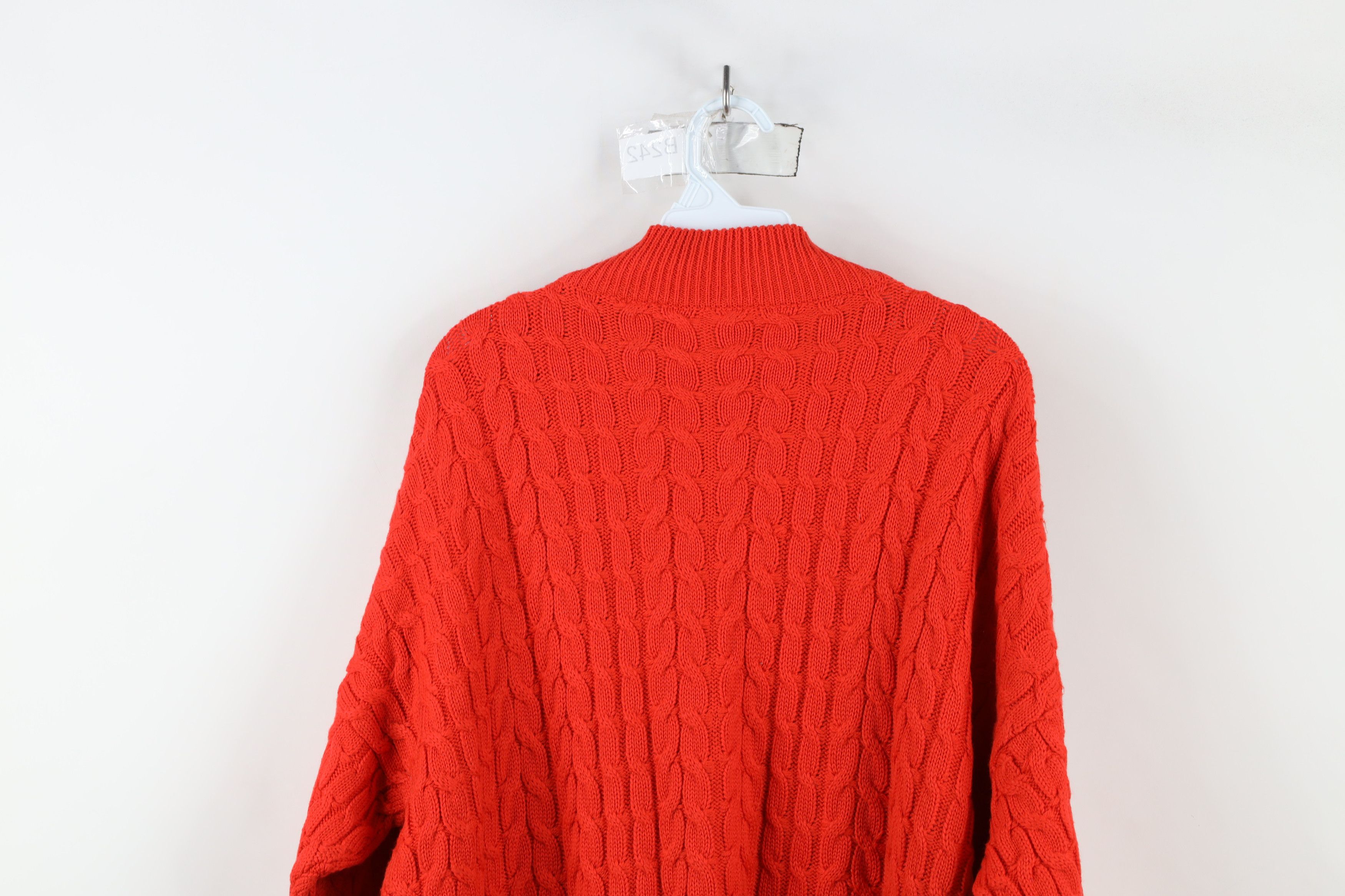 Vintage Vintage 90s Streetwear Chunky Cable Knit Mock Neck Sweater Size XXL / US 16-18 / IT 52-54 - 10 Thumbnail