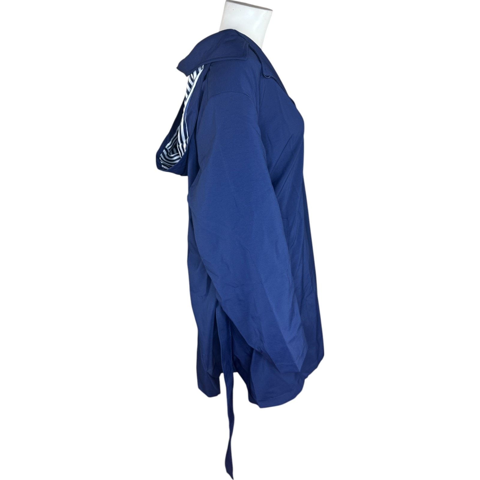 Other Dennis BassoWater Resistant Trench Coat Navy Large Petite Size L / US 10 / IT 46 - 7 Thumbnail