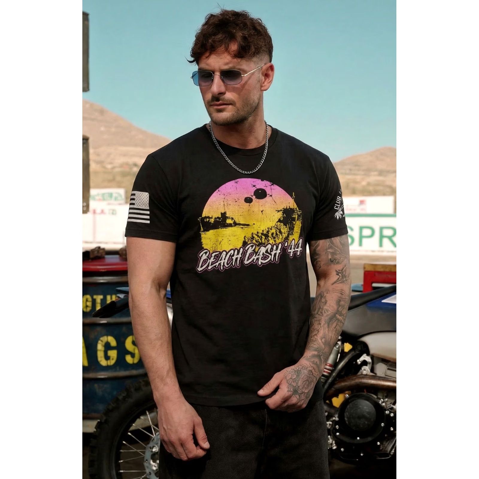 Vintage Grunt Style Beach Bash 44 T Shirt Men Large Black Short Sleeve Cotton Graphic Size US L / EU 52-54 / 3 - 2 Thumbnail