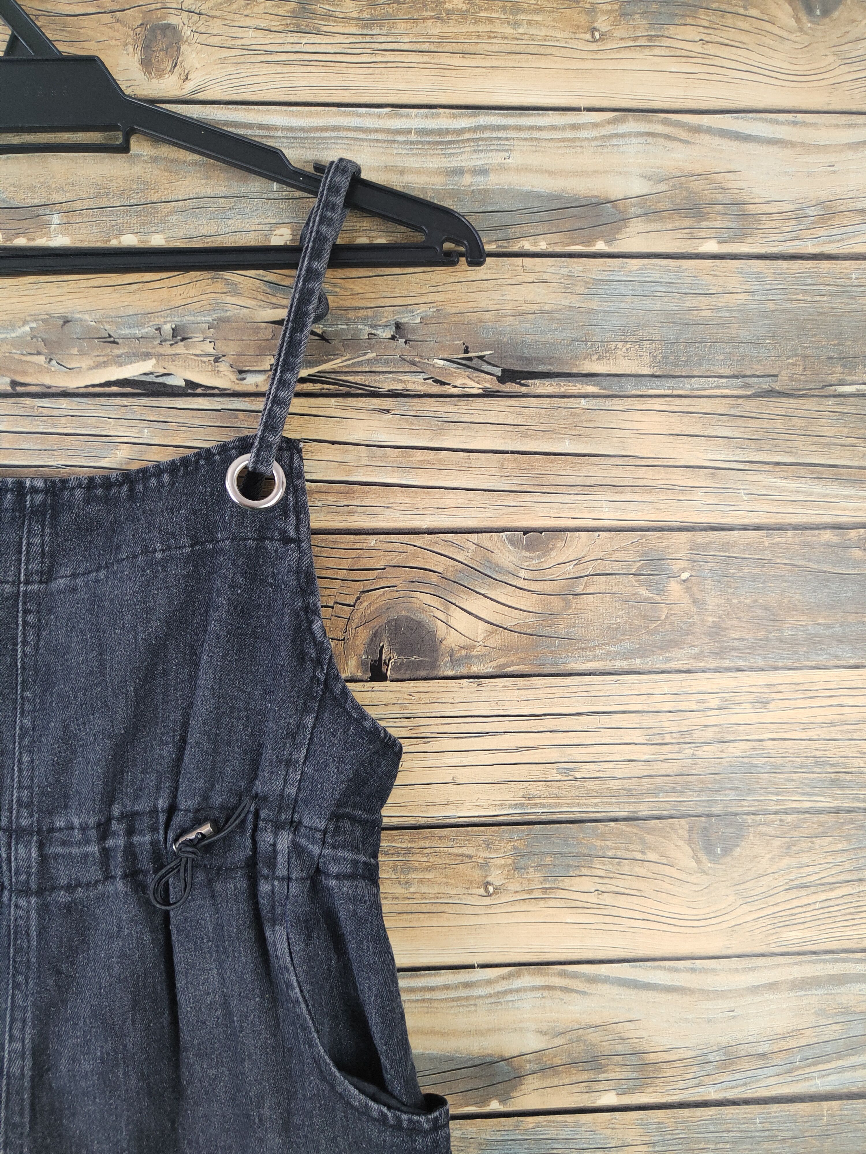 Japanese Brand × Vintage Vintage Streetwear by Japanese Brand Black Denim Jumpsuits Size 37" - 4 Thumbnail