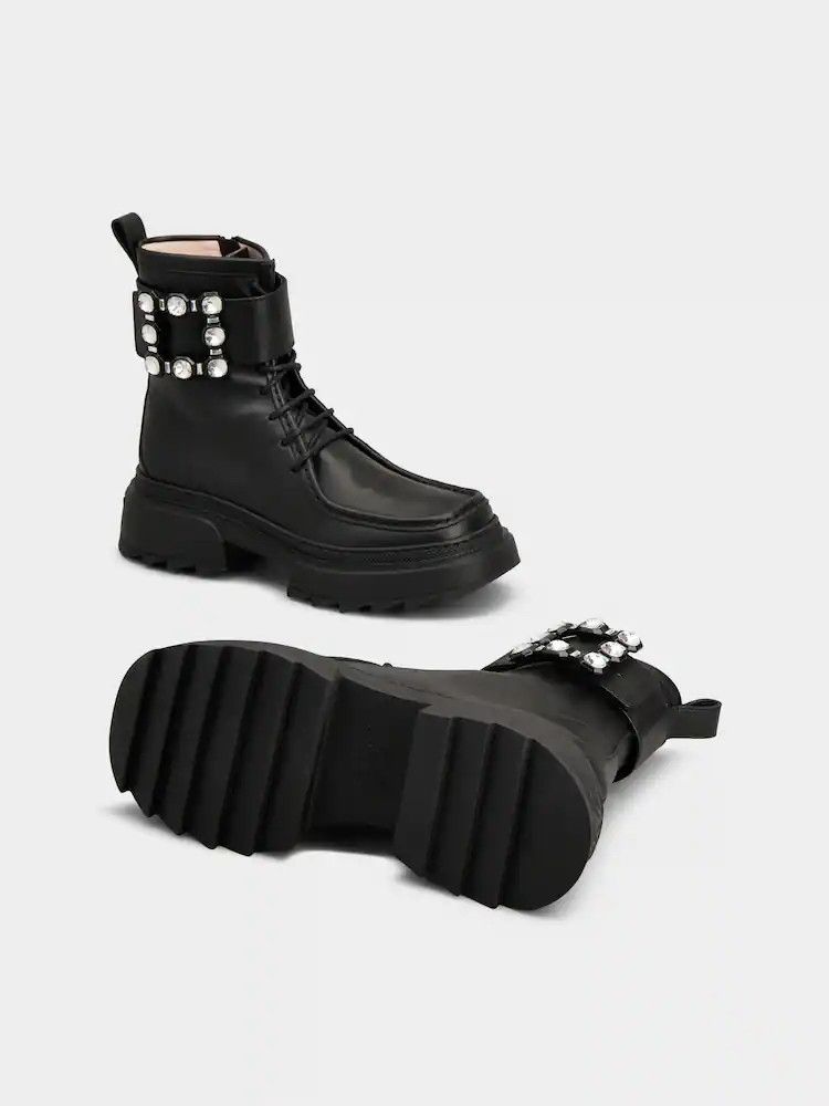 Roger Vivier o1s22i1n0824 Wallaviv Leather Ankle Boots in Black Size US 6 / IT 36 - 6 Thumbnail