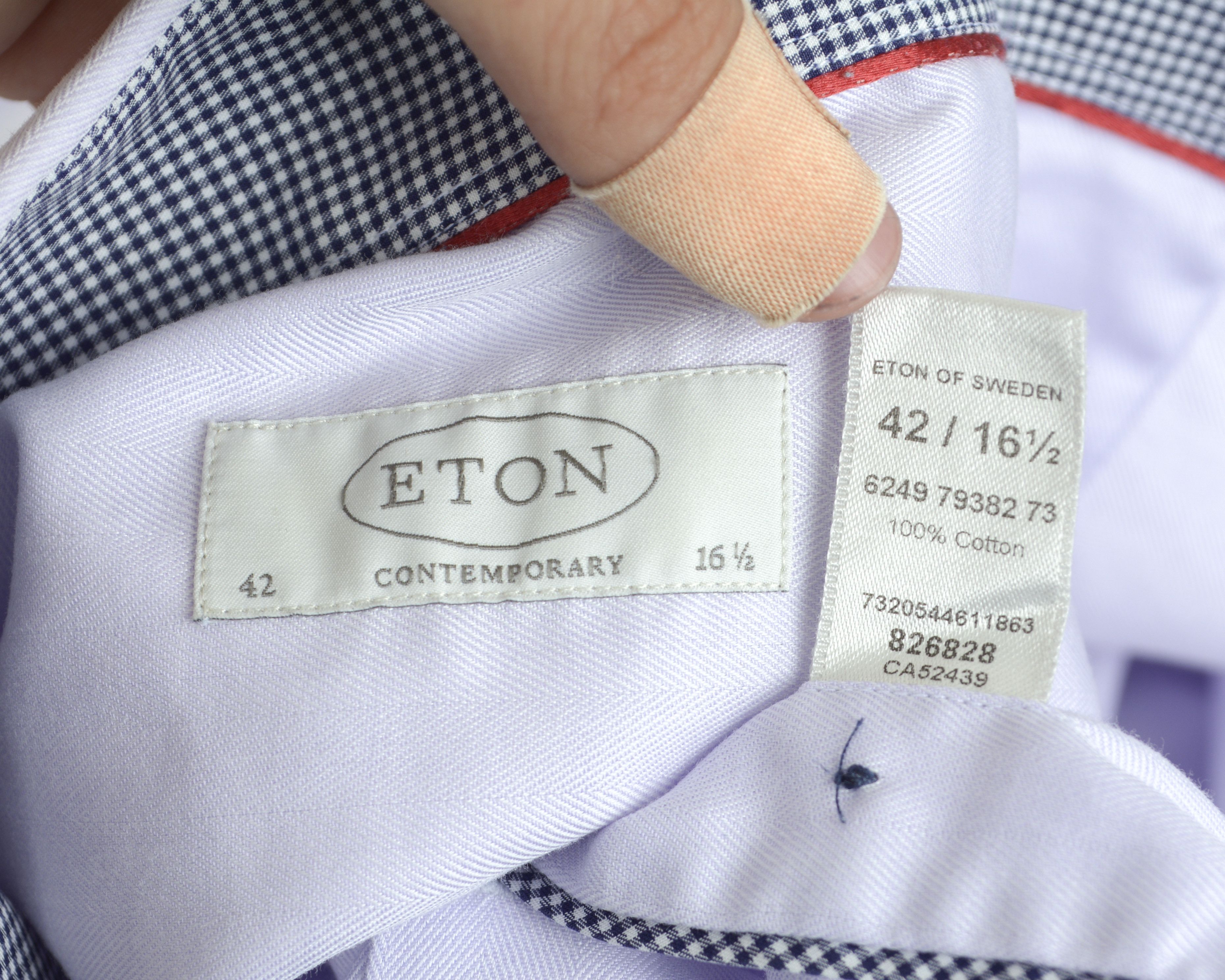 Eton Contemporary 42 Formal 16 1/2" Over Shirt Button Up Cotton Size 42R - 6 Thumbnail