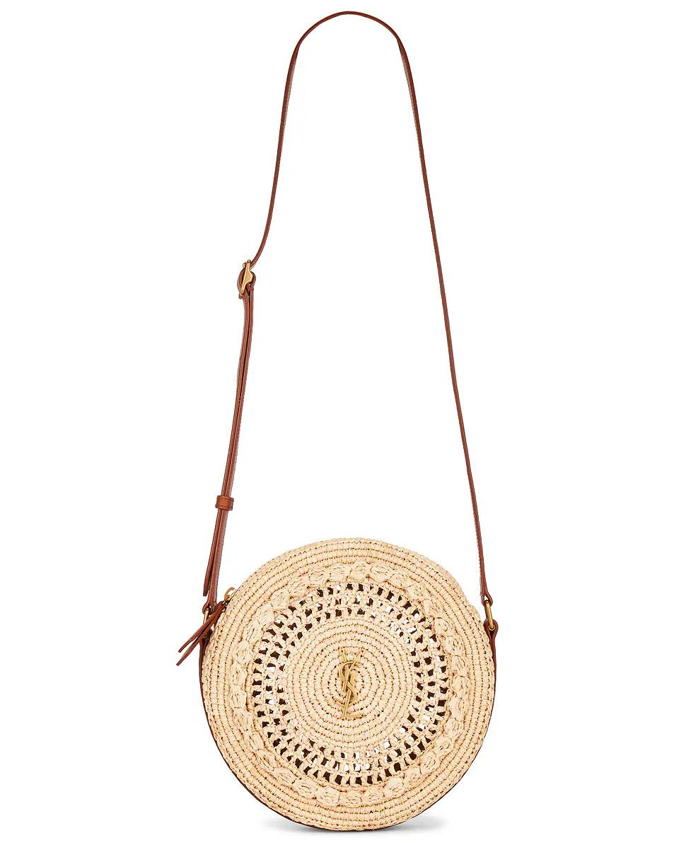 Saint Laurent Paris o1bcso1str0326 Size: OS/Round Raffia Bag in Natural/Beige Size ONE SIZE - 1 Thumbnail