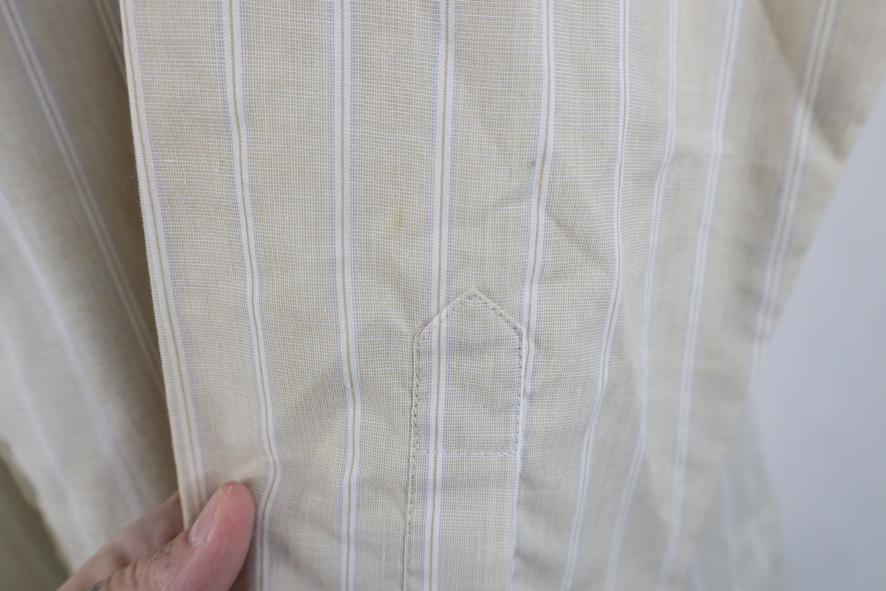 Vintage Vintage 70s Streetwear Striped Military Safari Button Shirt Size US L / EU 52-54 / 3 - 6 Thumbnail