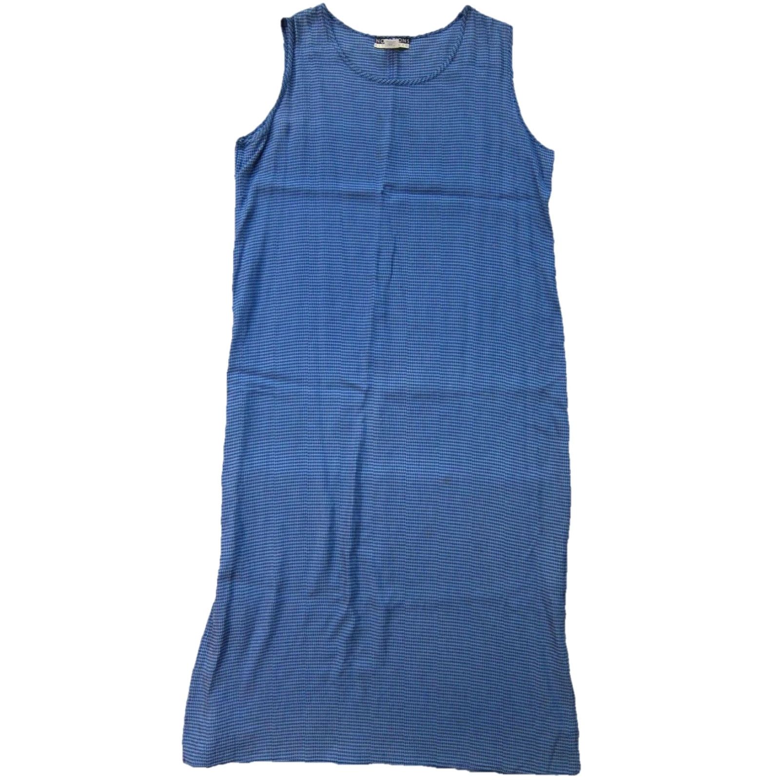 Vintage VINTAGE Notations Clothing Co. Rayon Blue Plaid Sleeveless Long Maxi Dress XL Size XL / US 12-14 / IT 48-50 - 2 Thumbnail