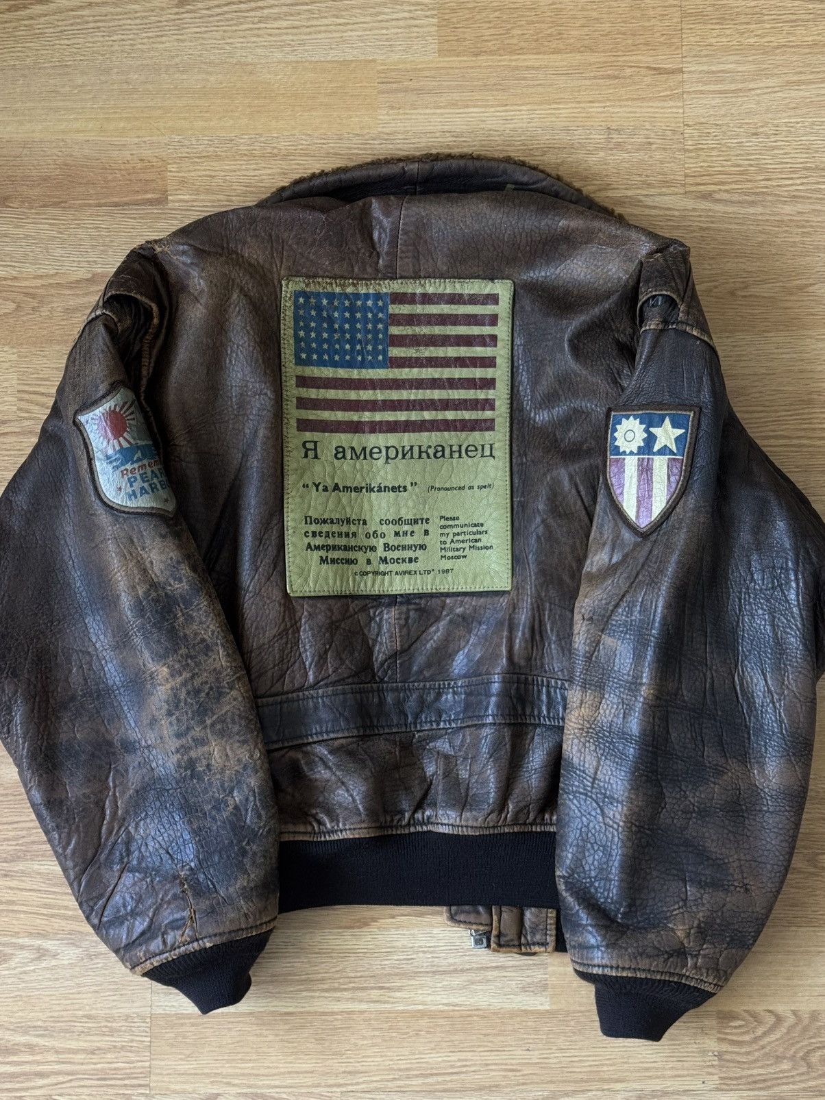 Avirex Vintage 80s Avirex leather bomber Size US L / EU 52-54 / 3 - 9 Thumbnail
