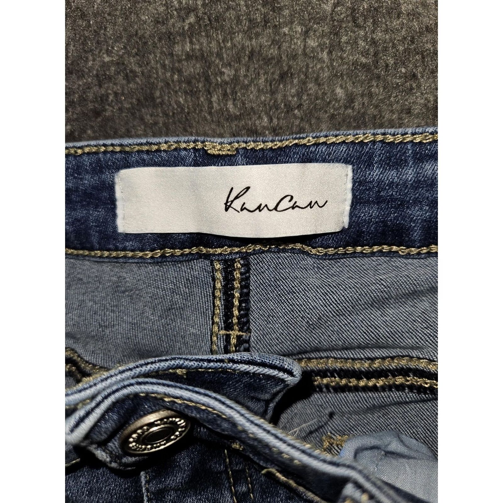 Vintage KanCan Jeans Juniors 5 Blue Medium Wash Mid Rise Skinny Stretch Denim Pants Jeans Size 27" / US 4 / IT 40 - 2 Thumbnail