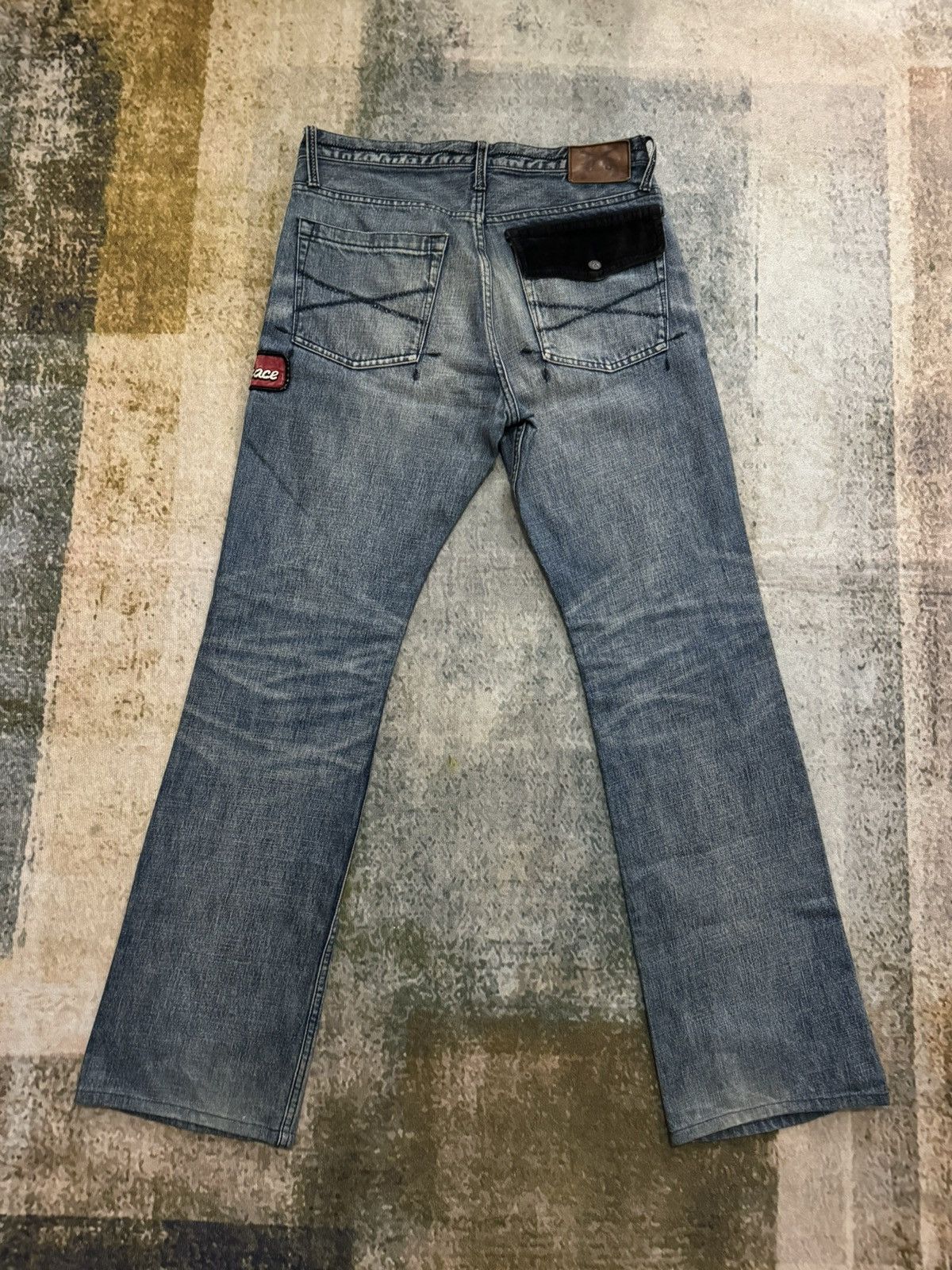 image of Hysteric Glamour x Roar Love And Peace Flare Denim in Blue, Men's (Size 32)